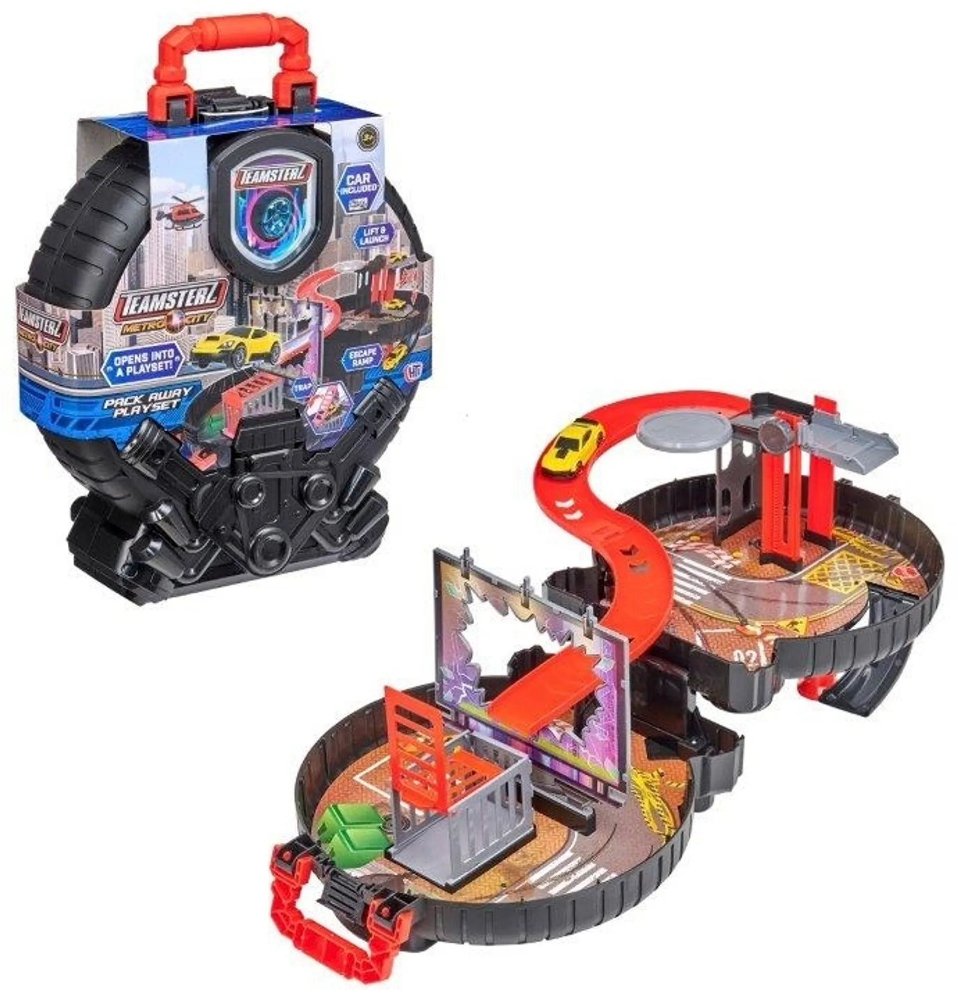 Teamsterz Metro City Packaway Wheel Playset leikkisetti 1 autolla