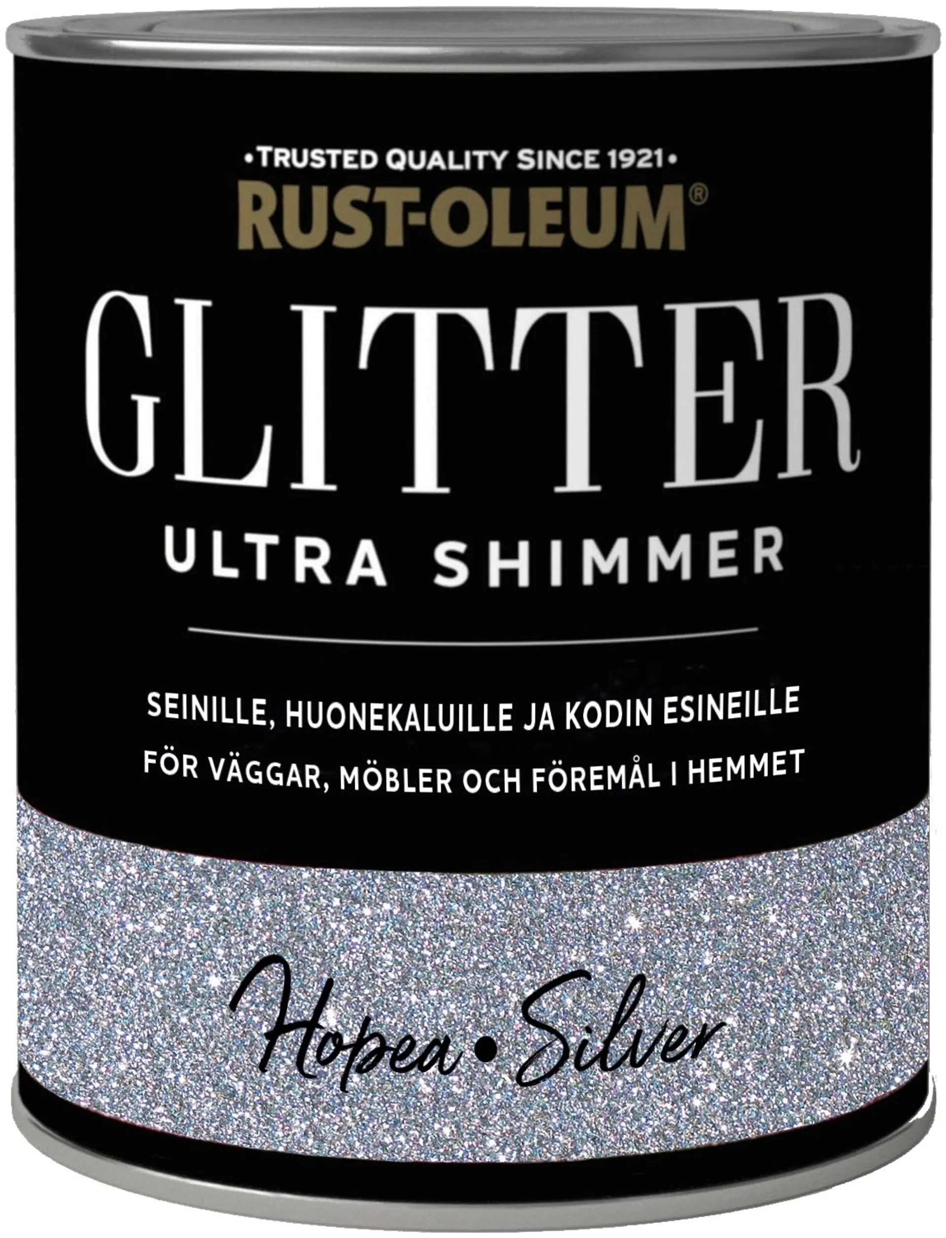 Rust-Oleum Glitte Ultra shimmer 750ML Silver Seinämaali - 1