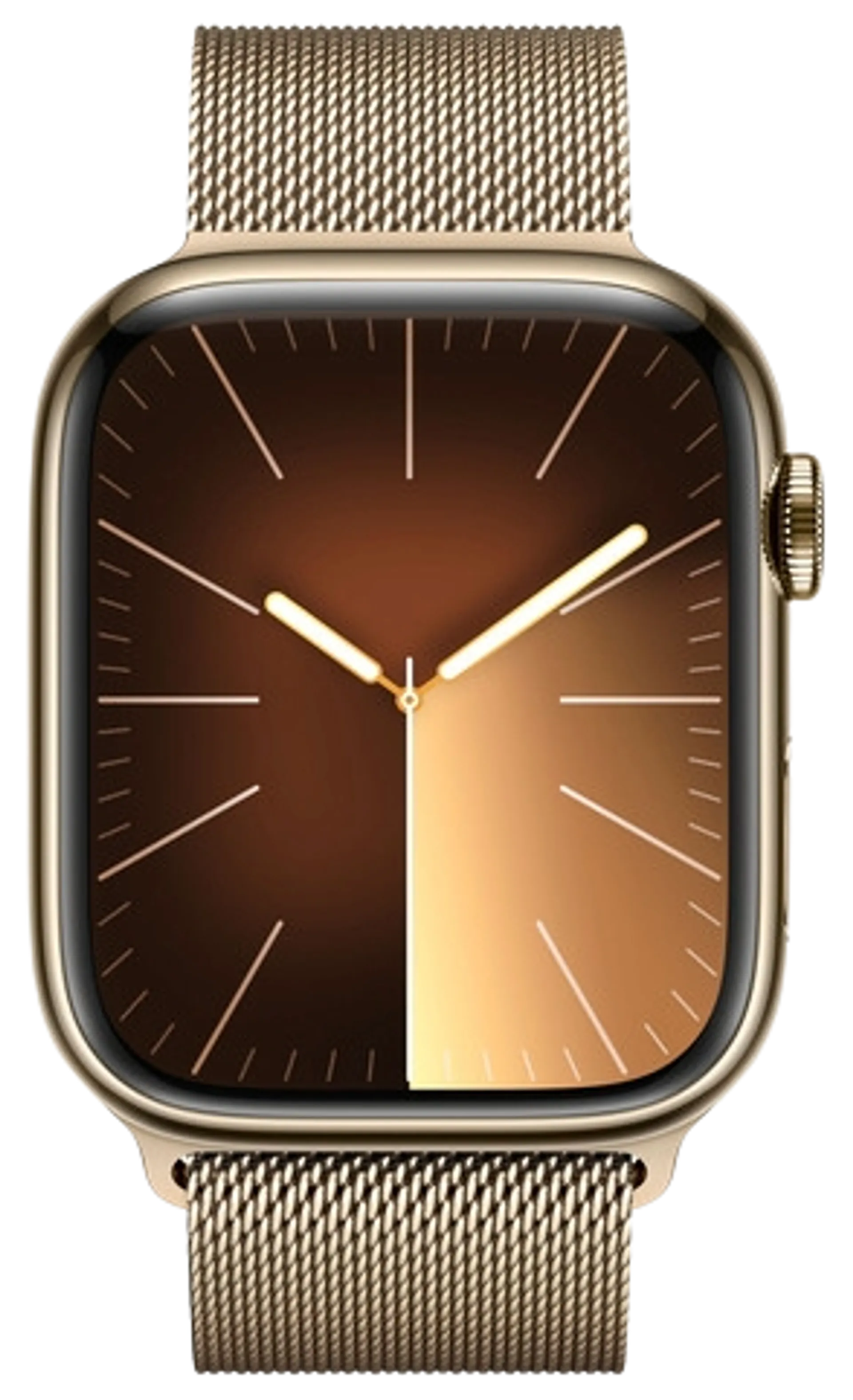 Apple watch Series 9 GPS + Cellular 45mm kultainen teräskotelo kultainen Milanese ranneke MRMU3KS/A