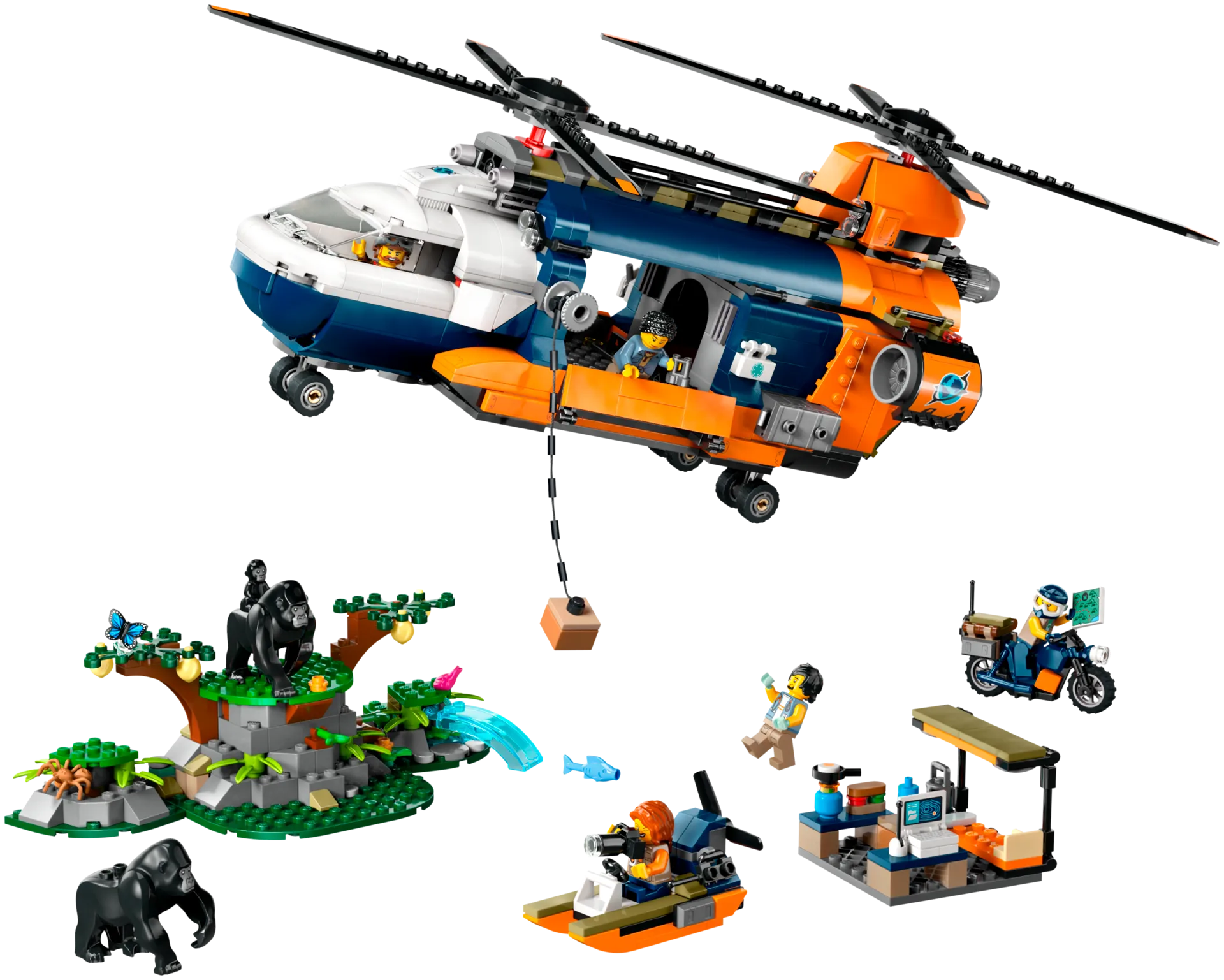 LEGO City Exploration 60437 Viidakkotutkijan helikopteri leirissä - 5