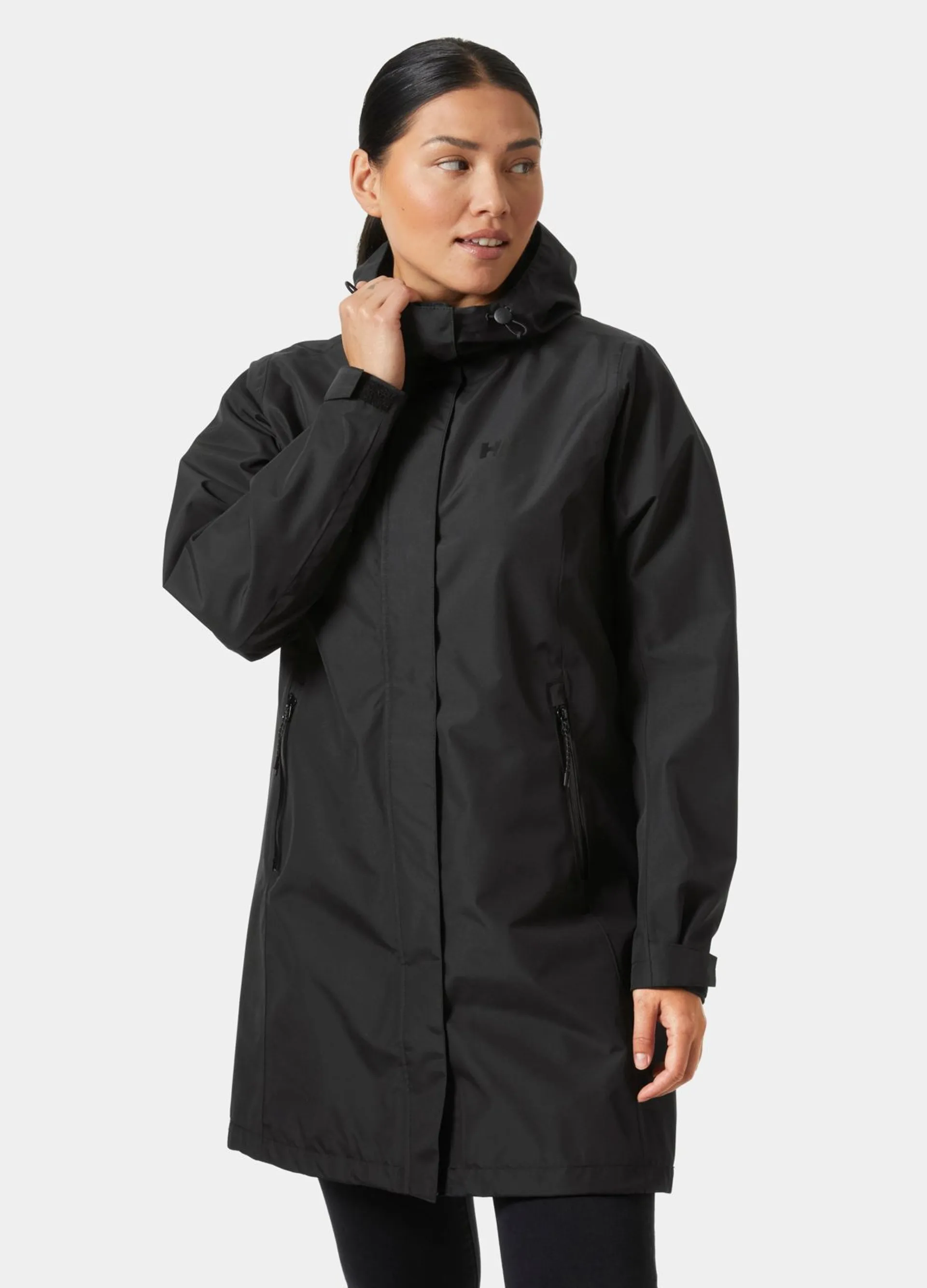 Helly Hansen naisten pitkä kuoritakki Active Ocean Bound Rain Coat 54075 - BLACK - 3