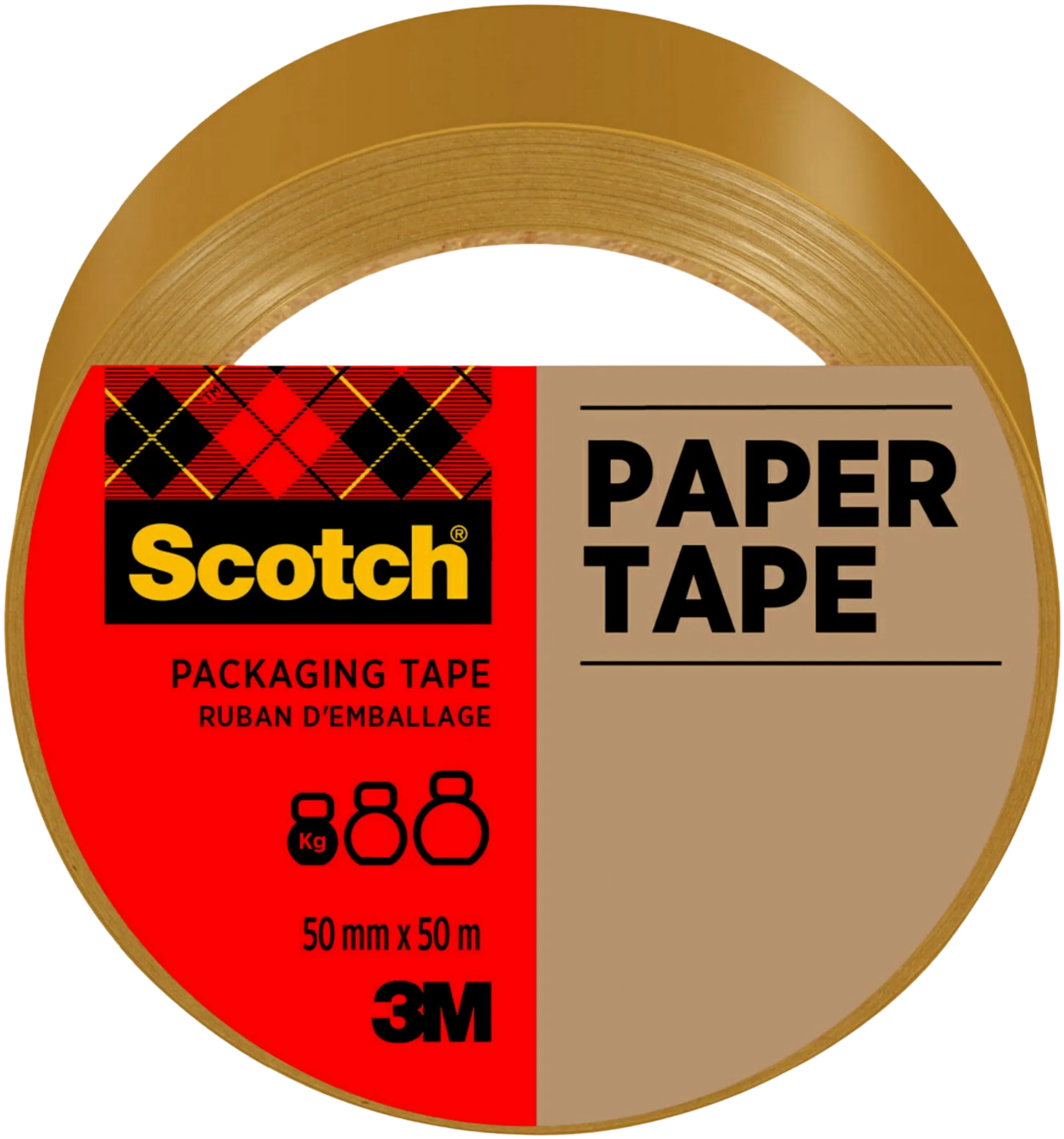 Scotch®-paperiteippi, ruskea, 50 mm x 50 m, 1 rulla/pakkaus