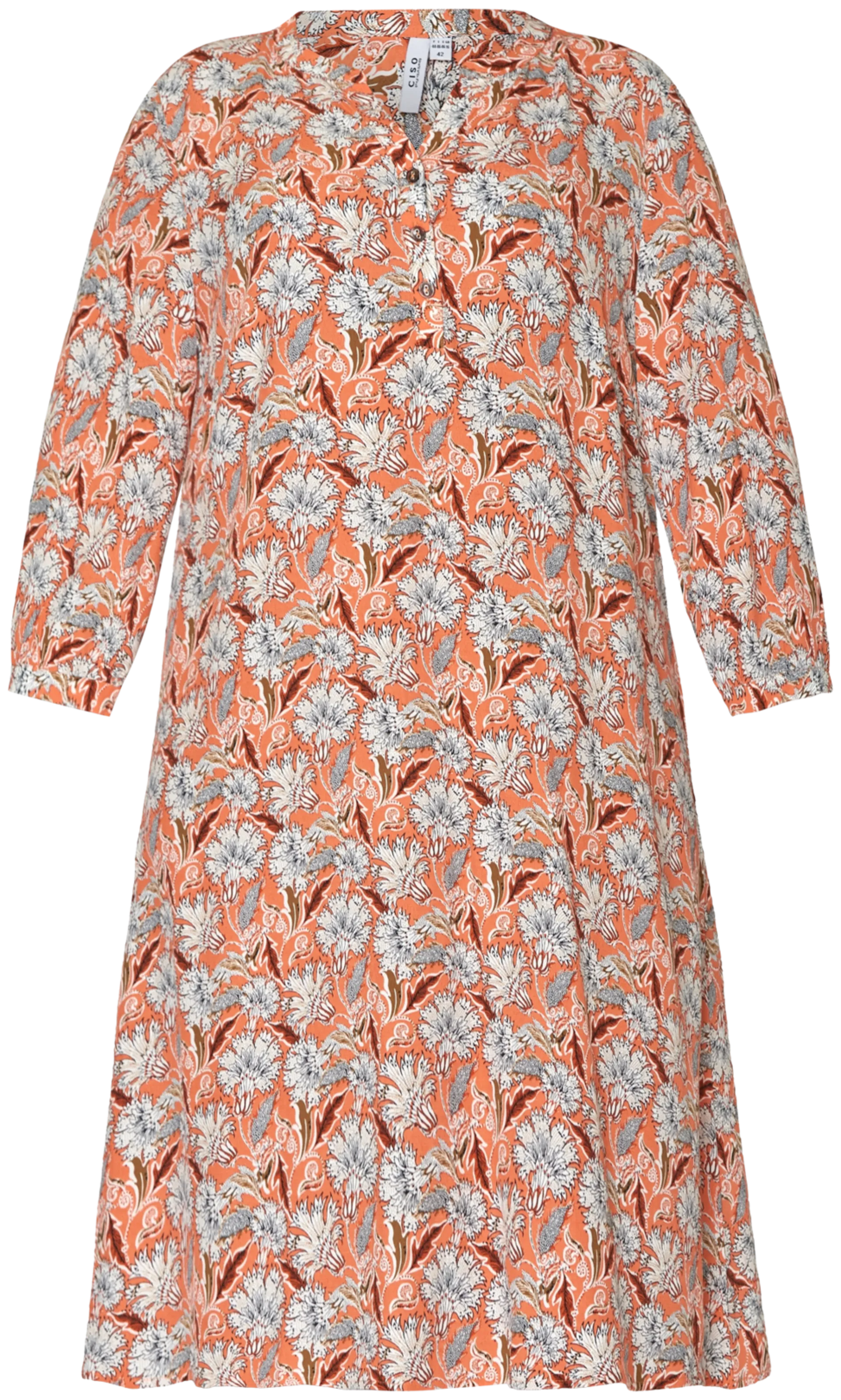 Ciso naisten mekko 217003-01, plus-mitoitus - Coral - 1