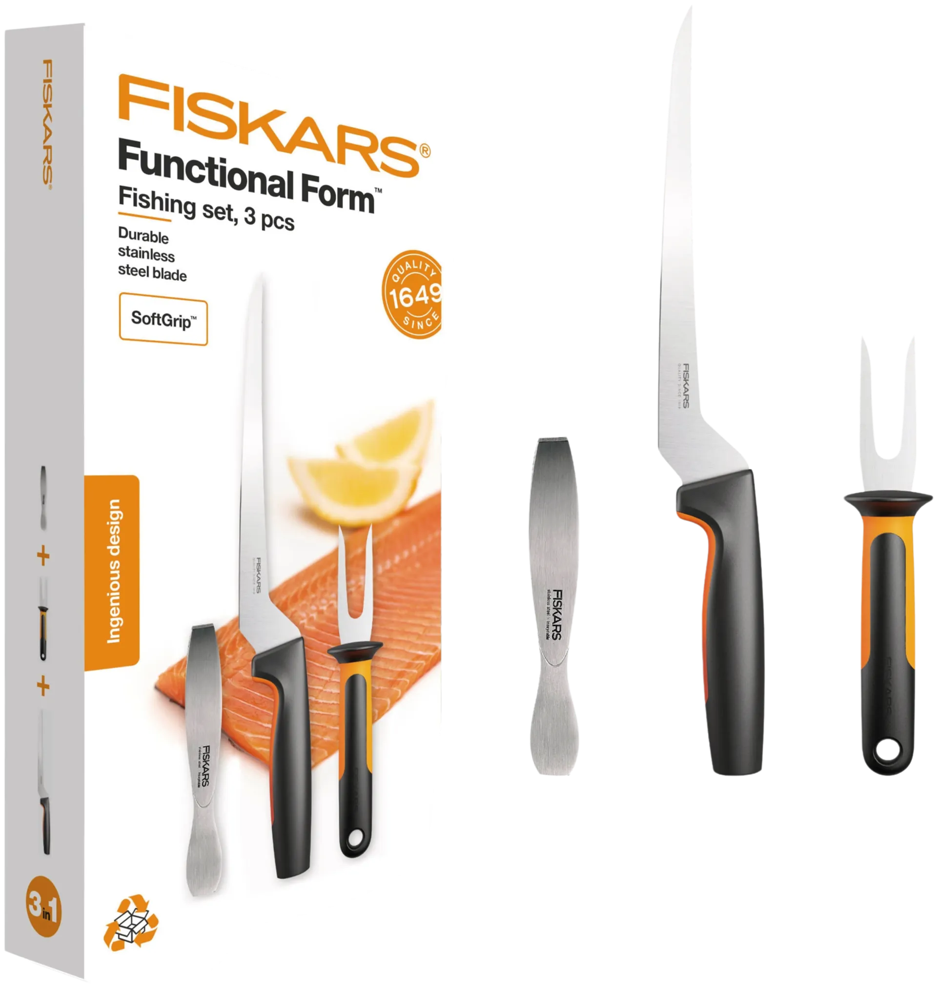 Fiskars FF Kalamestarin setti sis 3.osaa - 2