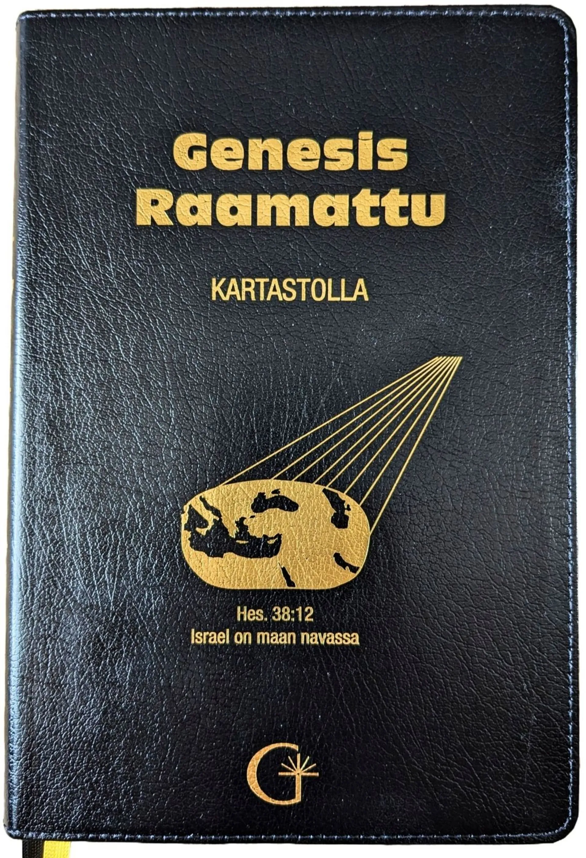 Genesis Raamattu Kartastolla (musta, rouhenahkakantinen)