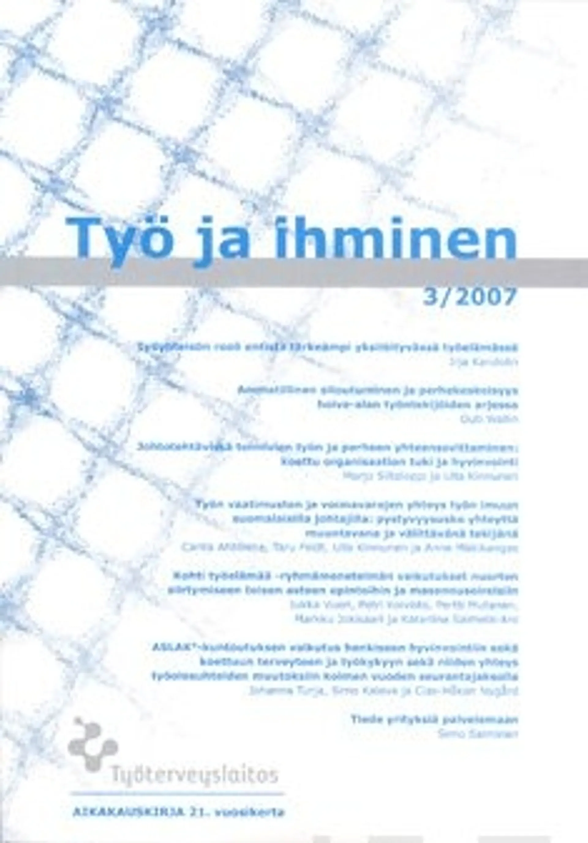 Työ ja ihminen 3/2007