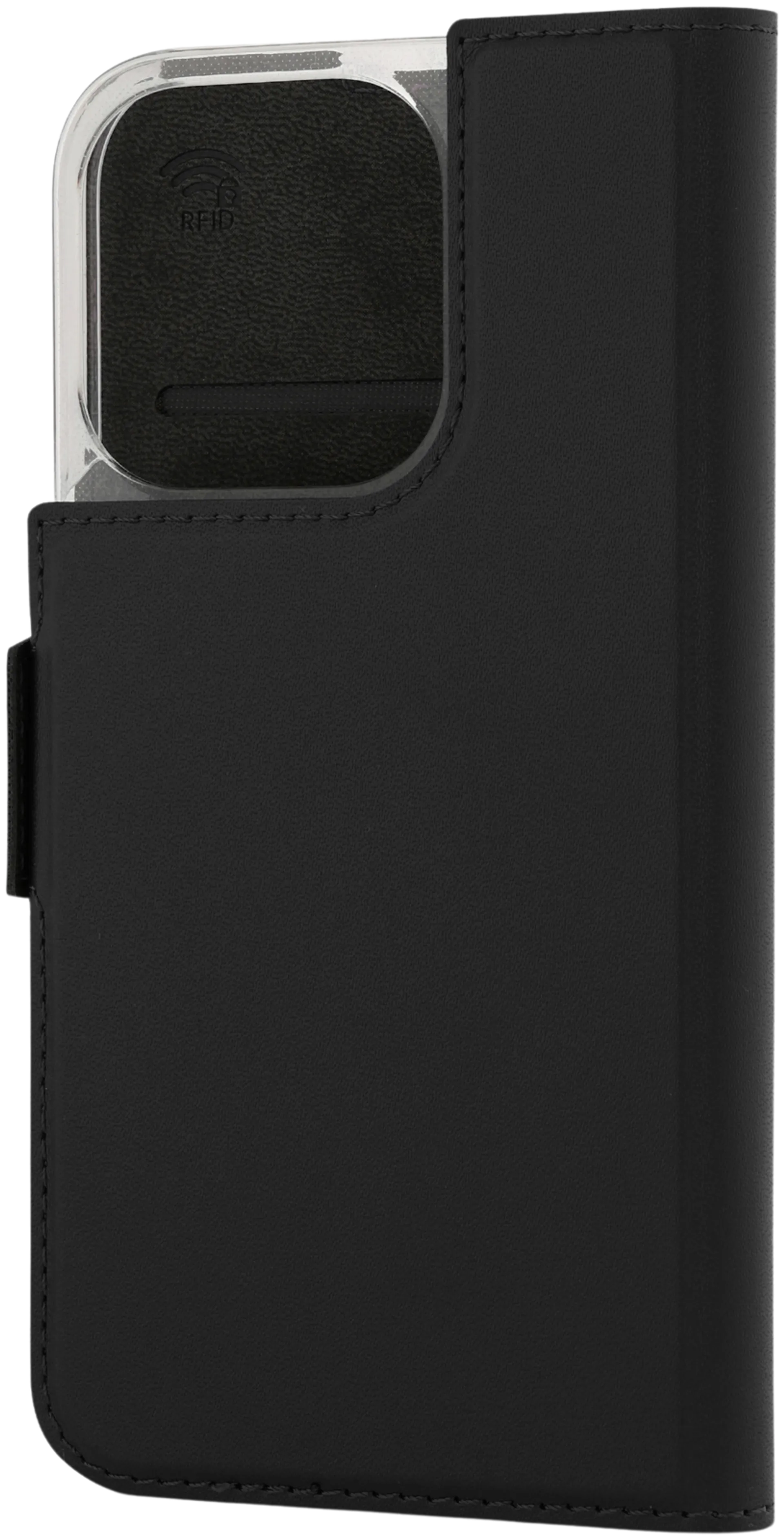 Wave MagSafe -yhteensopiva Book Case, Apple iPhone 15 Pro, Musta - 3