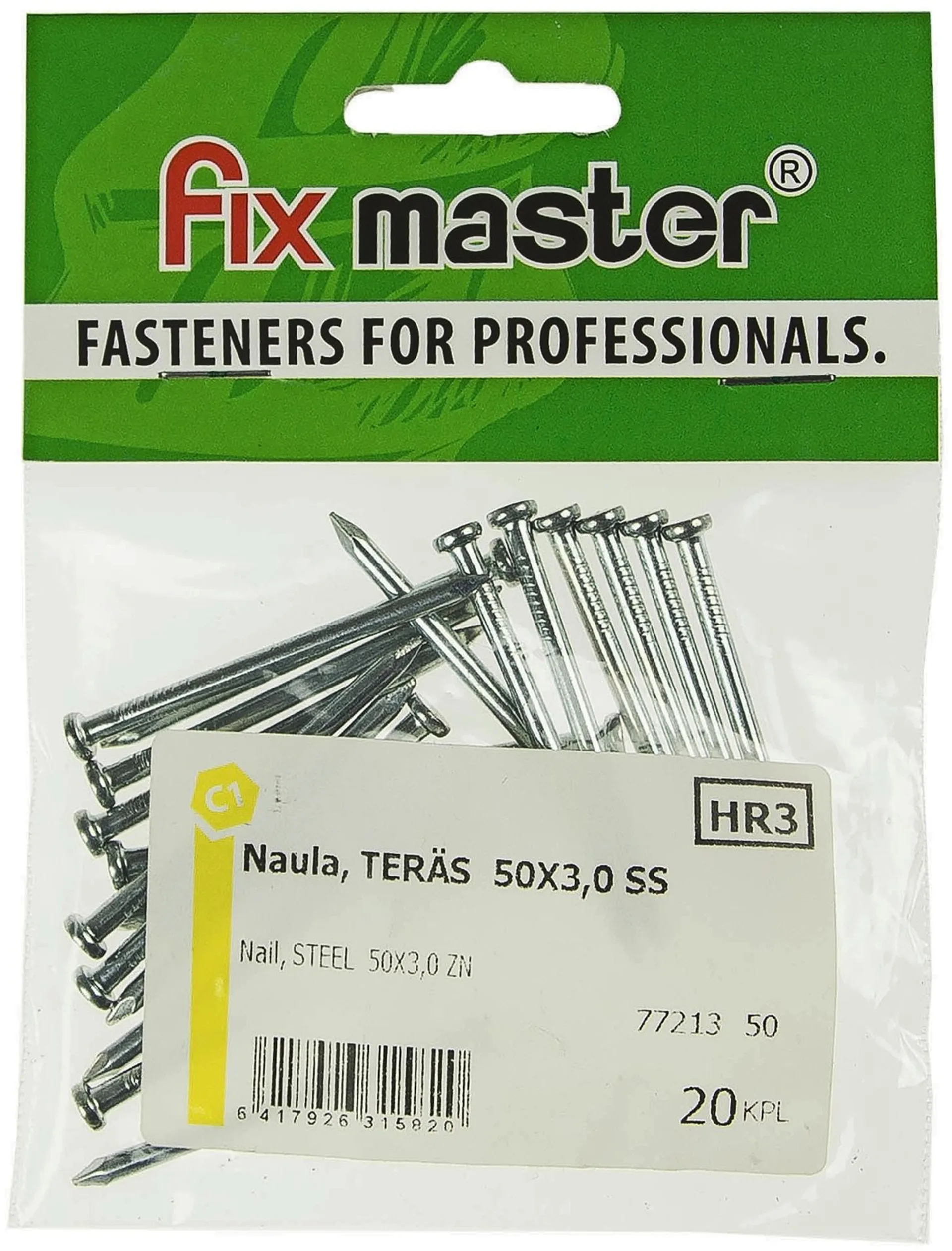 Fix Master naula teräs 50X3,0 SS 20kpl