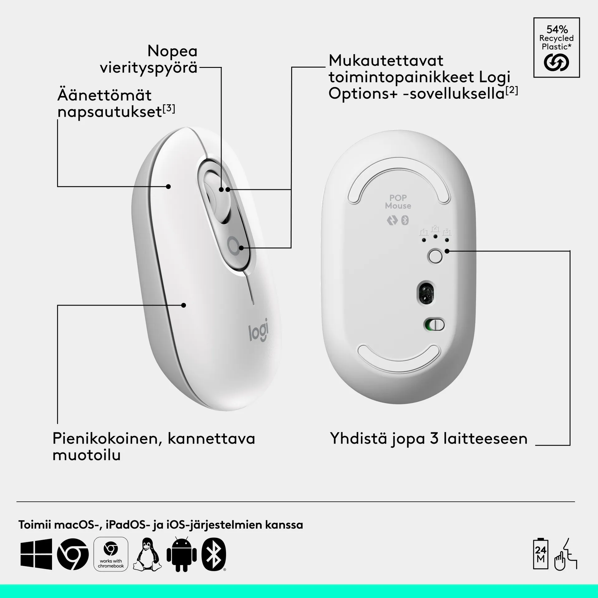 LOGITECH POP Mouse with emoji - OFF-WHITE - 5