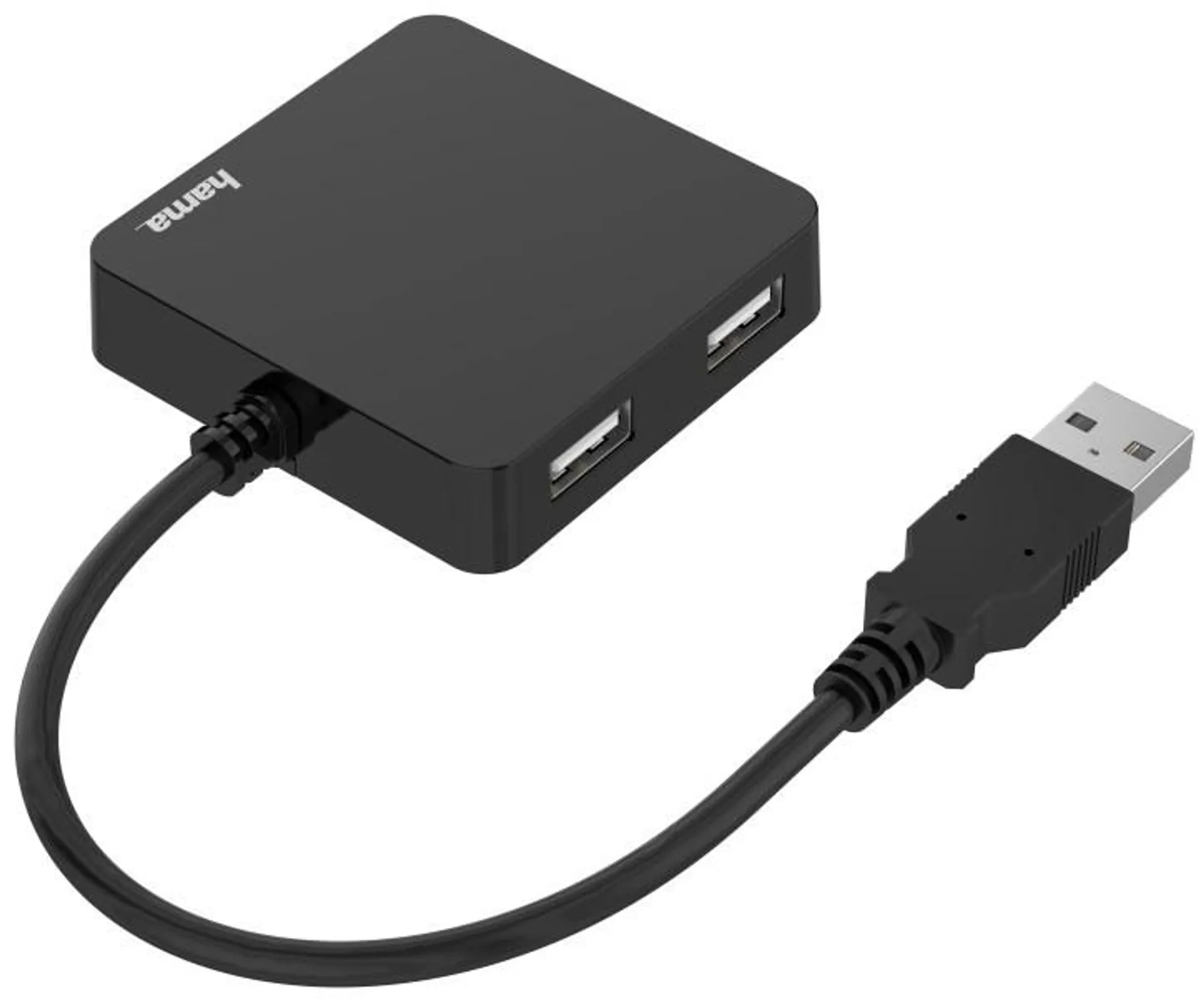 Hama USB-hubi, 4-porttinen, USB-A uros, 4 x USB-A, USB 2.0, 480 Mbit/s, 0,15 m - 2