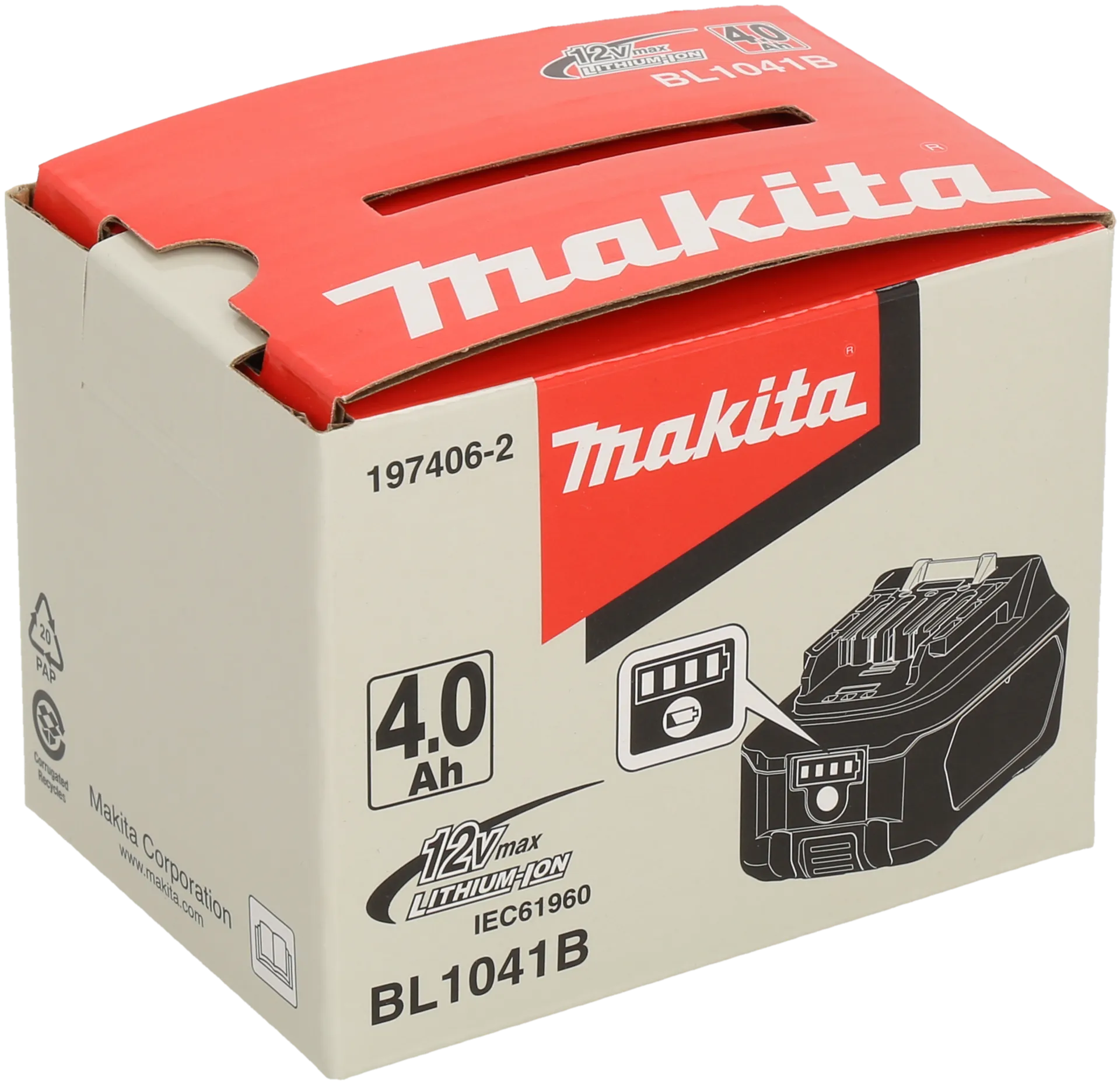 Akku Makita BL1041B 10,8V 197406-2 kapasiteetti 4,0Ah - 2