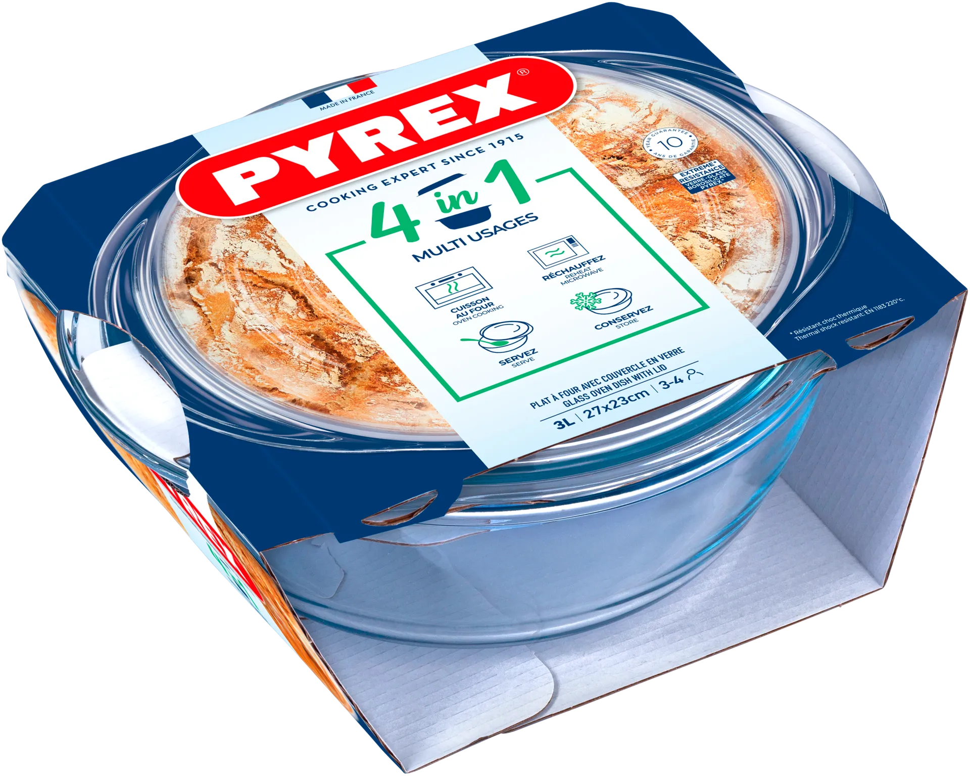 Pyrex lasipata 2,4 l ja kansi 0,8 l - 1