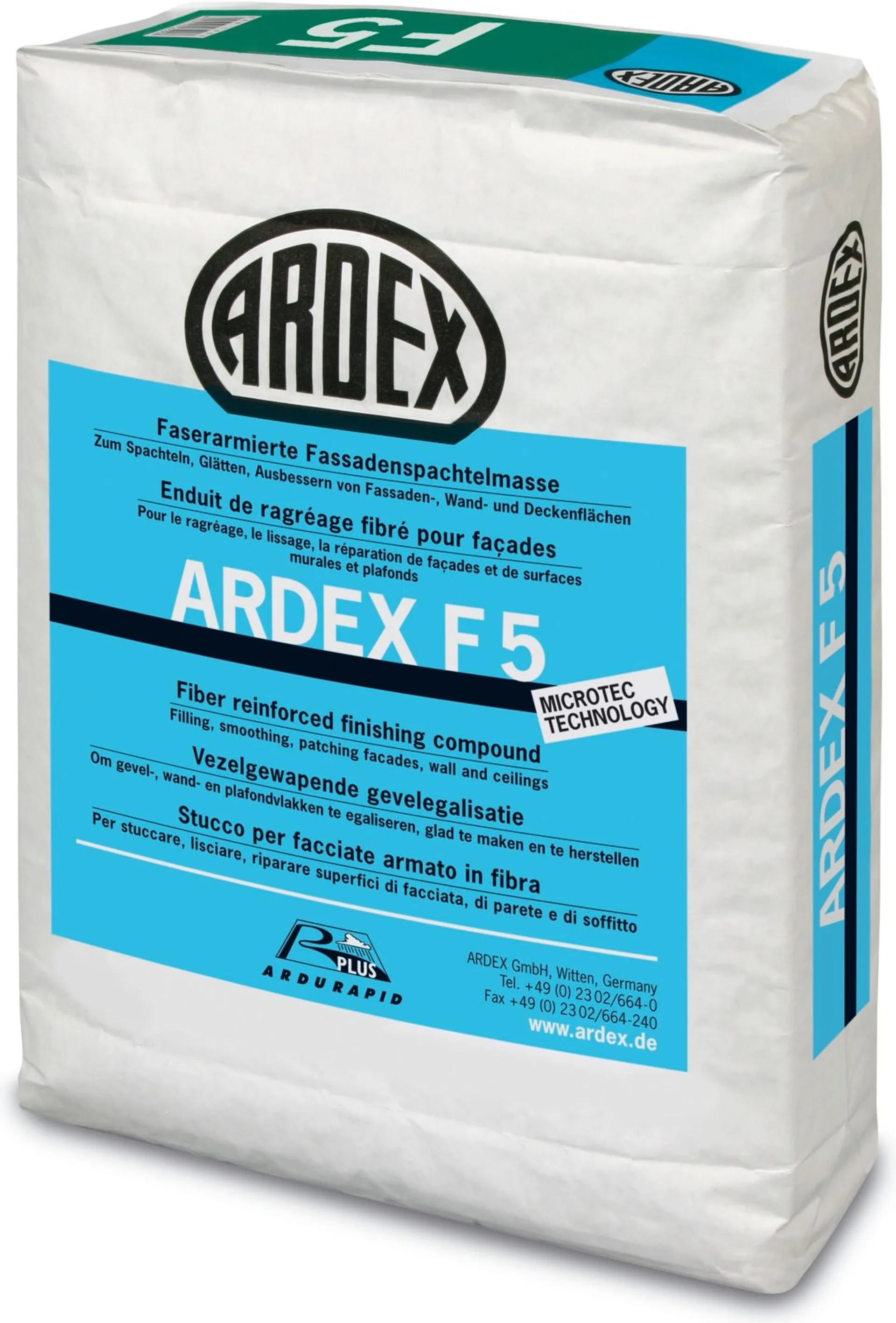ARDEX F 5, kuituvahvistettu viimeistelytasoite 12,5 kg