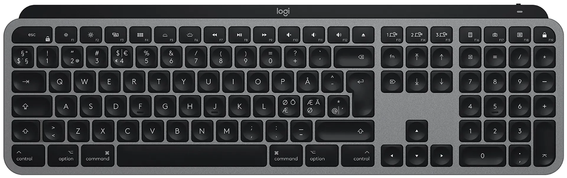 Logitech näppäimistö MX Keys for Mac harmaa