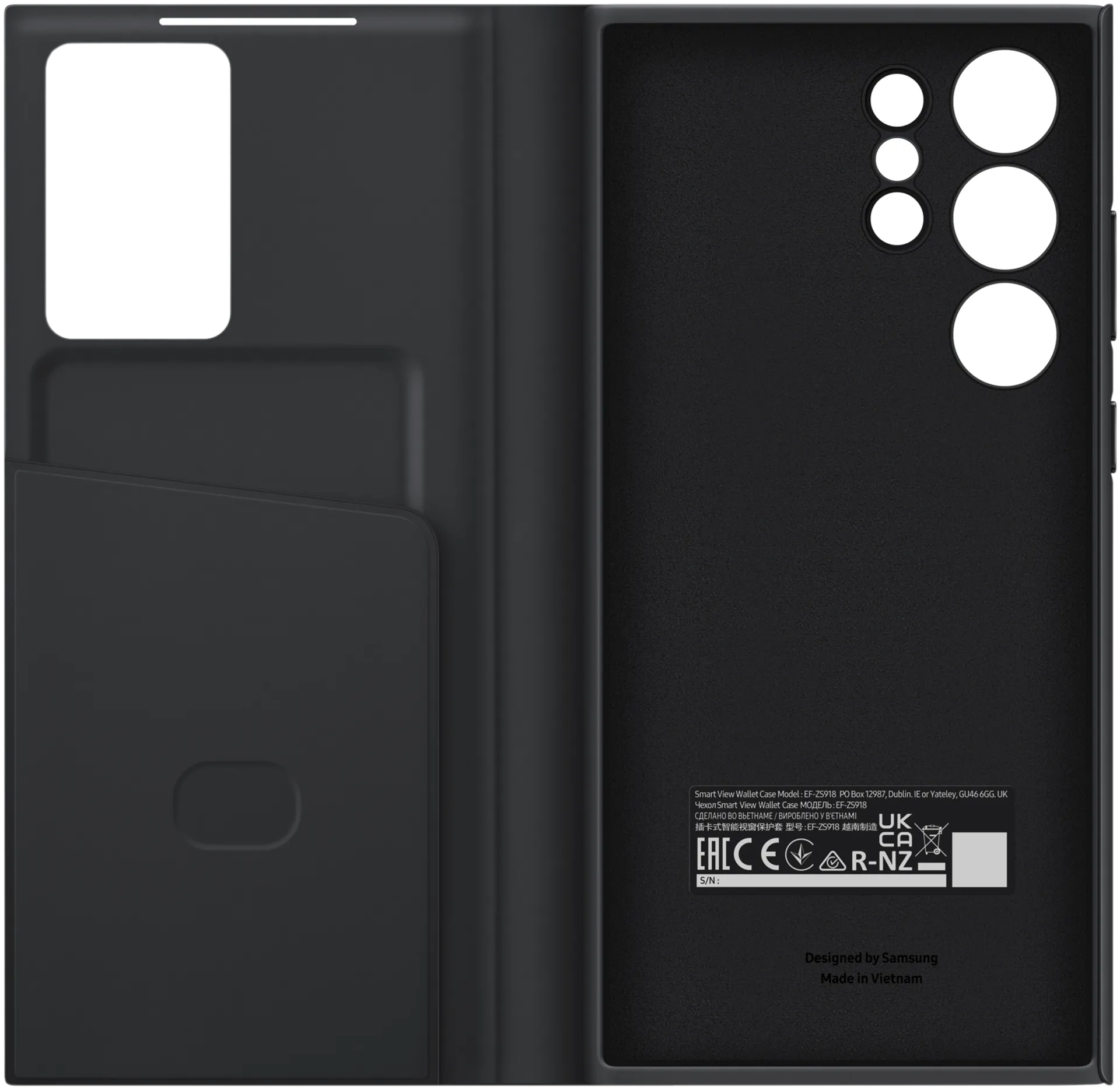 Samsung S23 Ultra lompakkokotelo musta