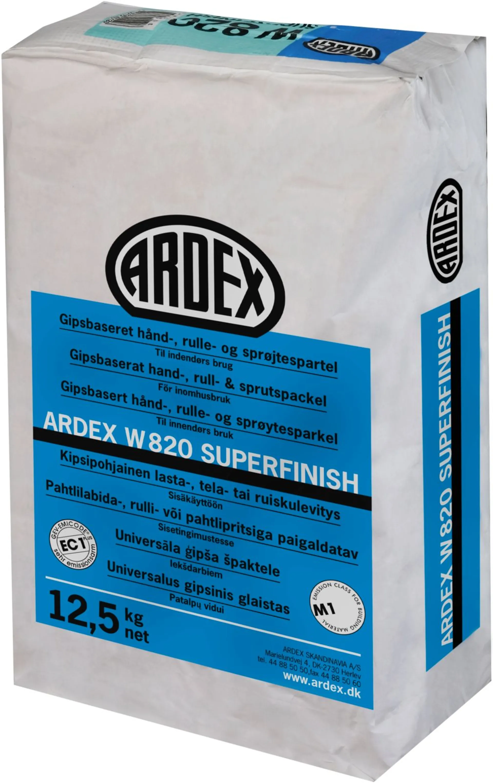 ARDEX W 820, kipsipohjainen seinätasoite 12,5 kg