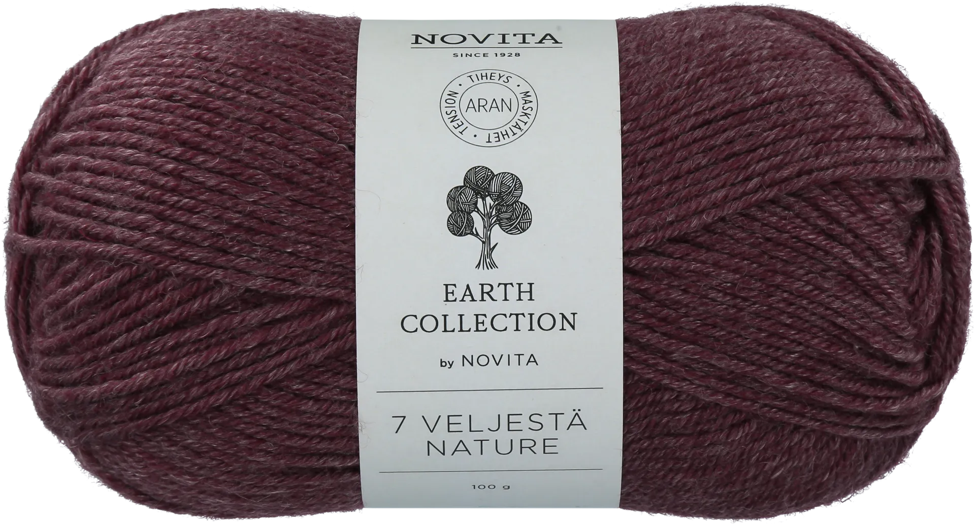 Novita lanka 7 Veljestä Nature 100g Villiviini 594 - 1