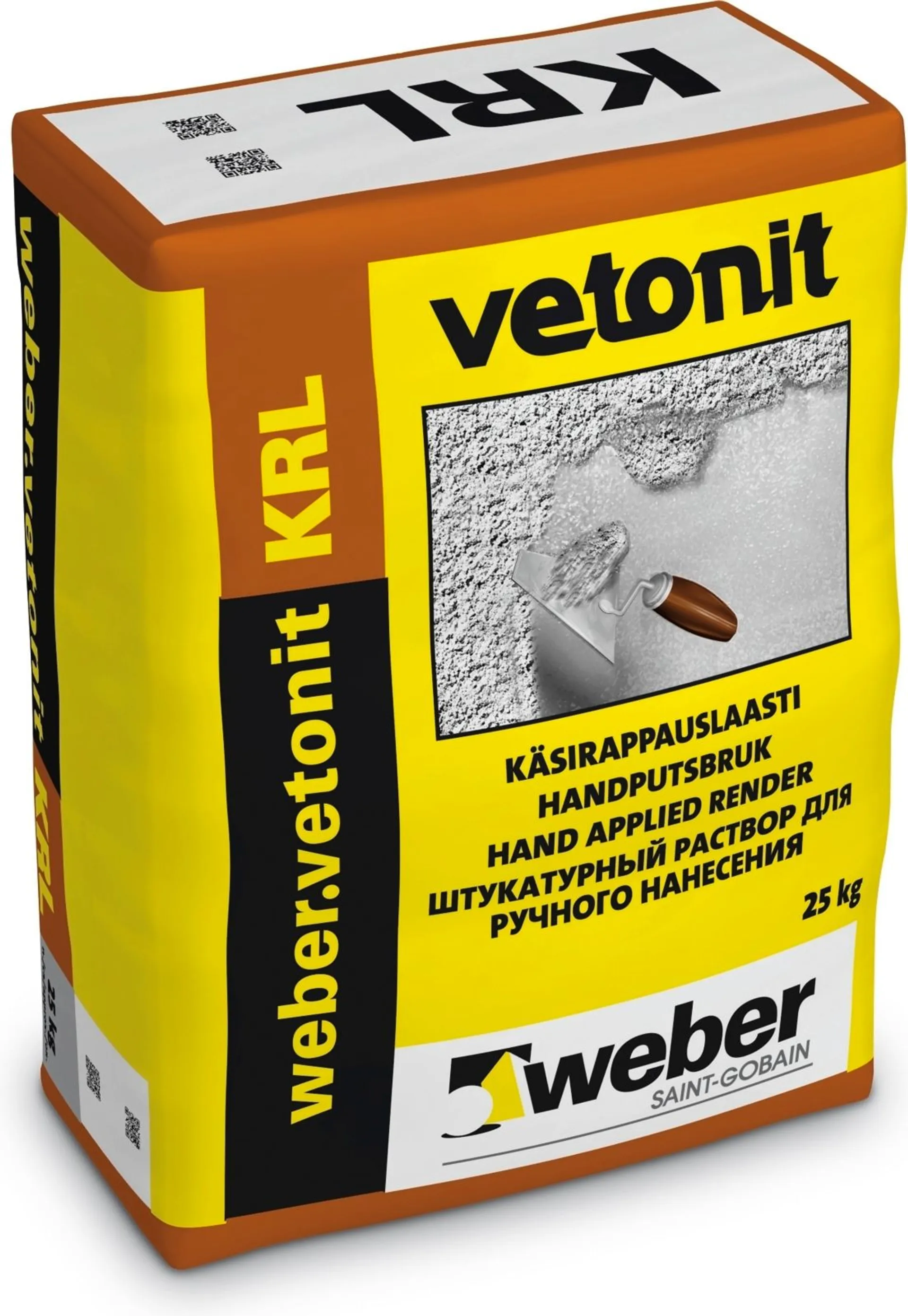 Weber Vetonit KRL 4.0 Käsirappauslaasti täyttö 25 kg