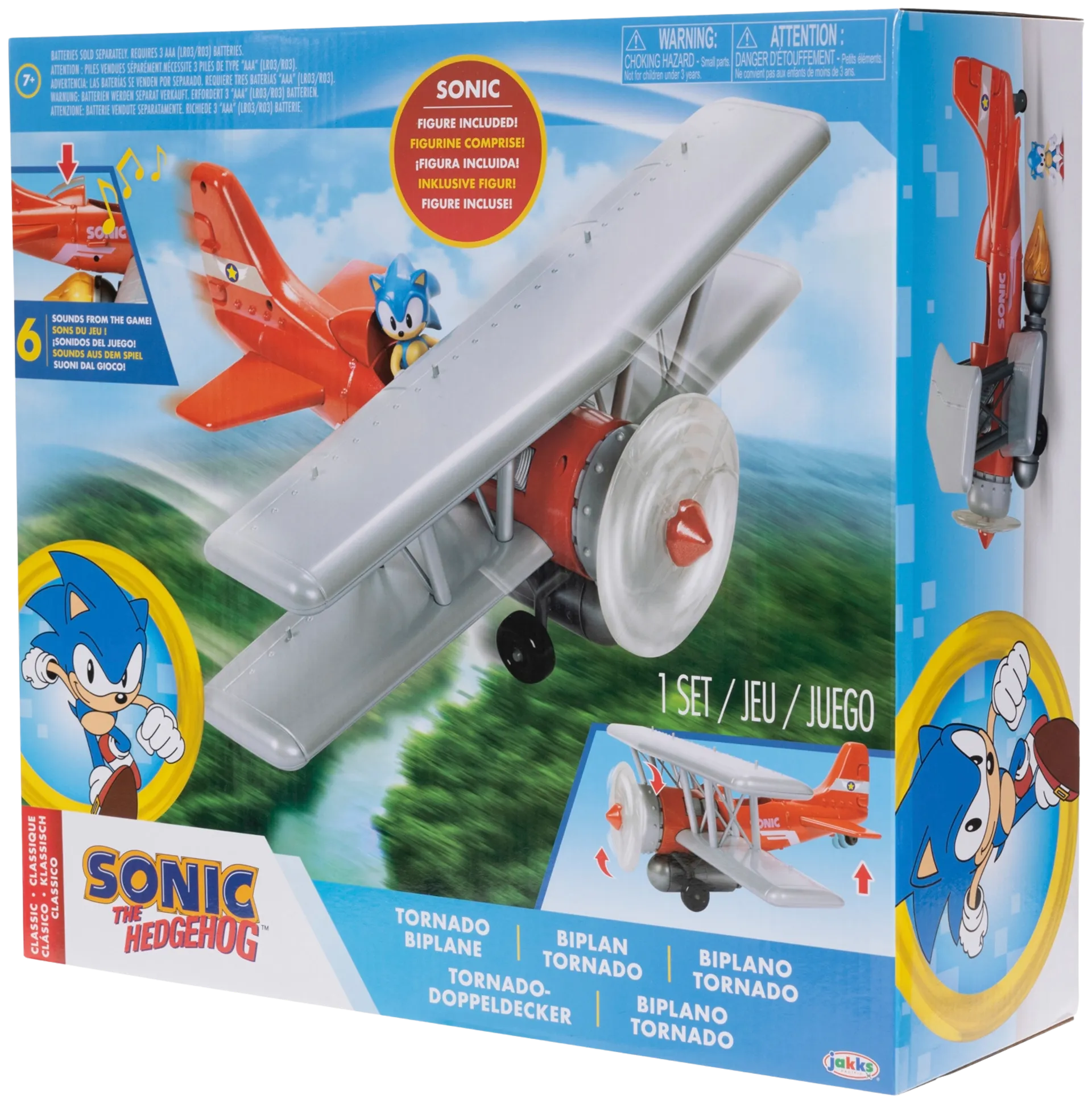 Sonic leikkisetti Tornado Biplane + Sonic-hahmo 2.5" - 2