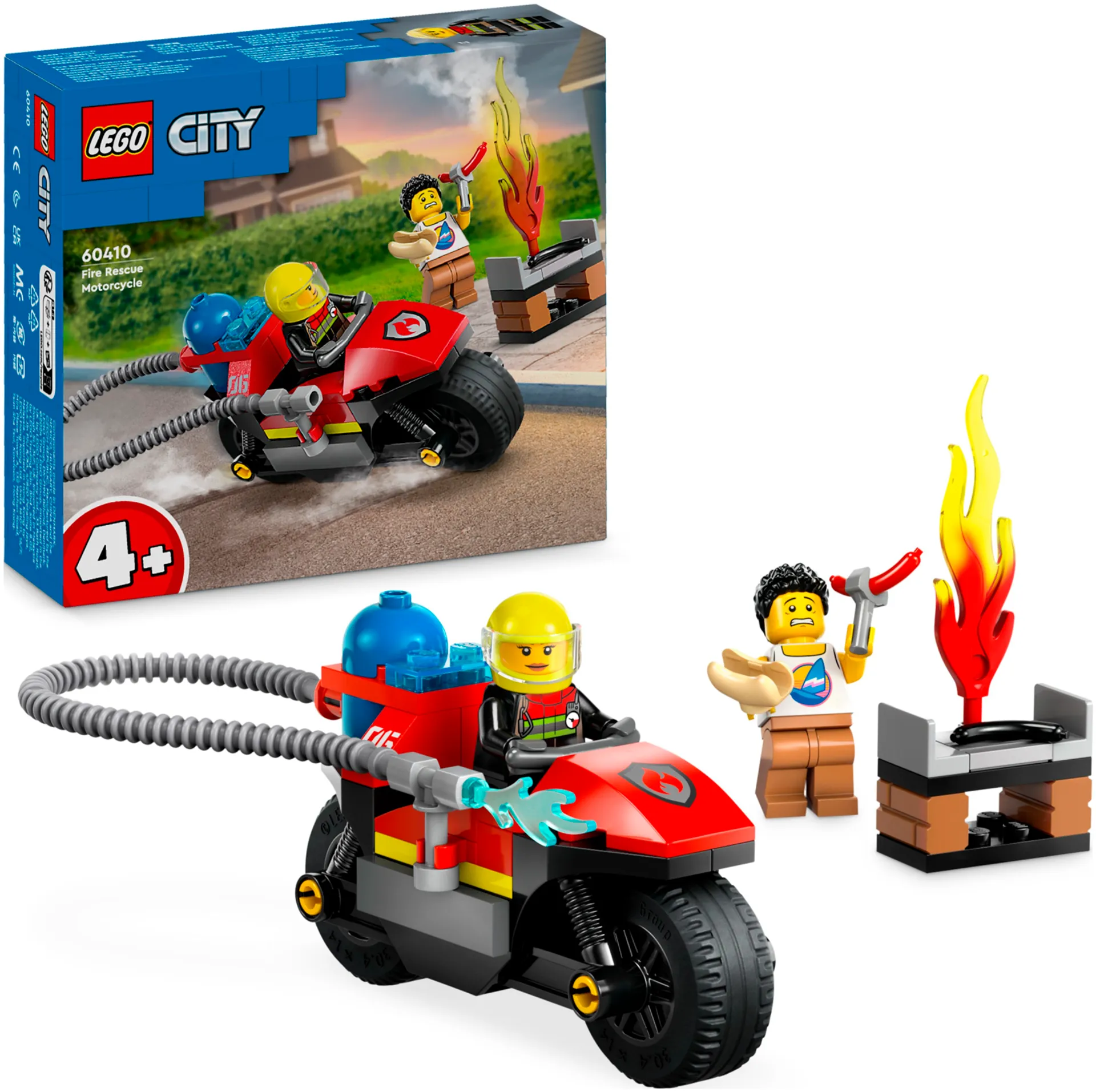 LEGO City Fire 60410 Palokunnan pelastusmoottoripyörä - 1