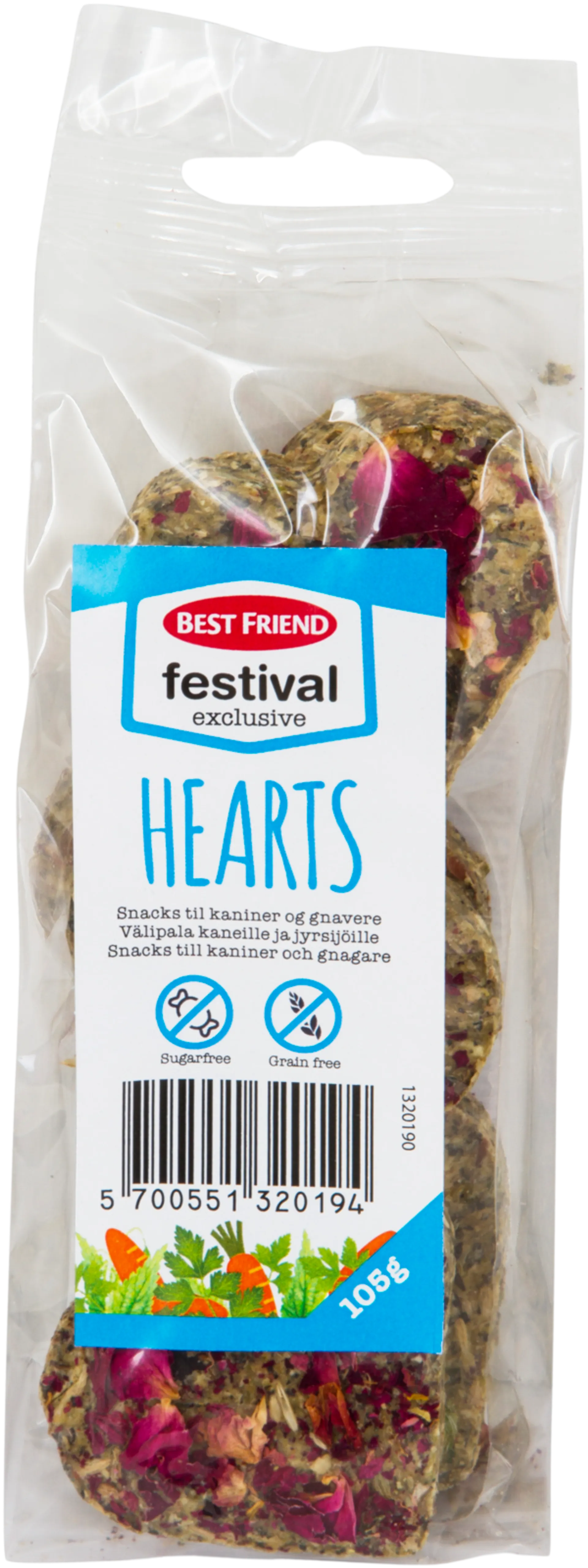 Best Friend Festival Exclusive 105g Sydän-snacksit