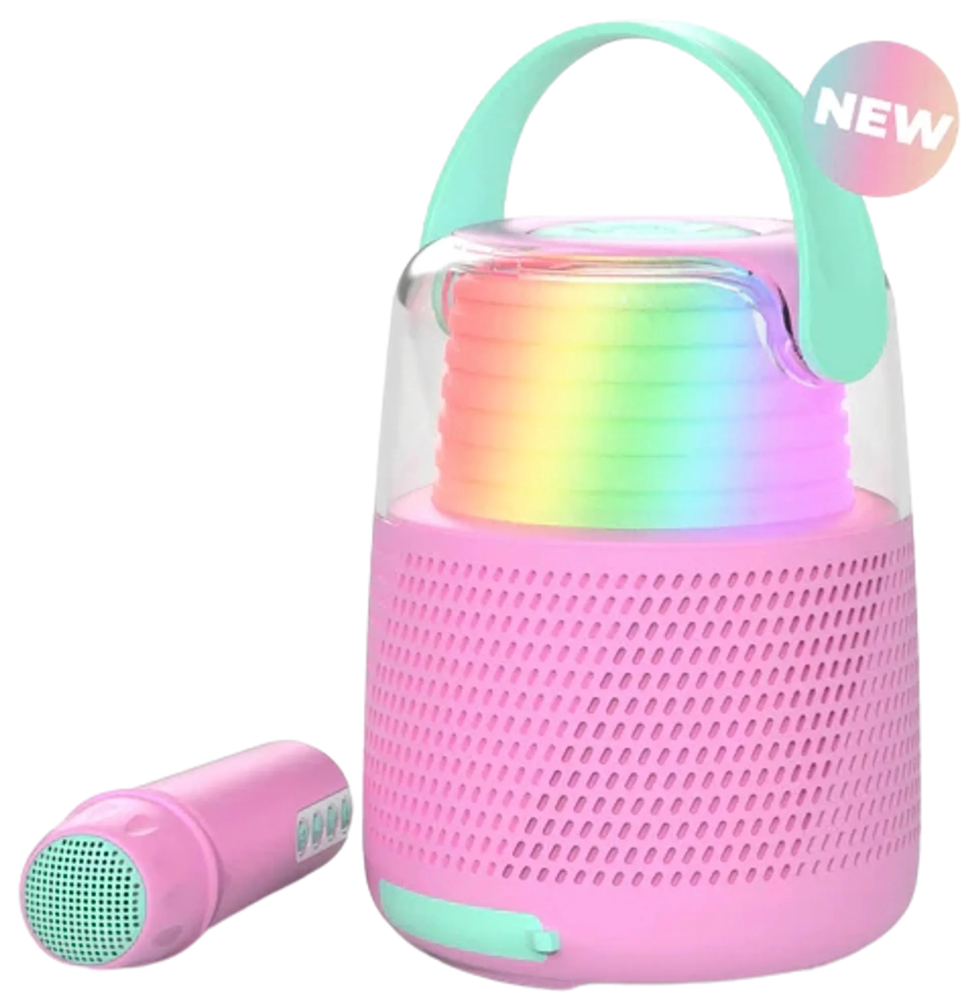 MOB karaokesetti Bluetooth kaiuttimella ja langattomalla mikrofonilla KS-80 pinkki - 1
