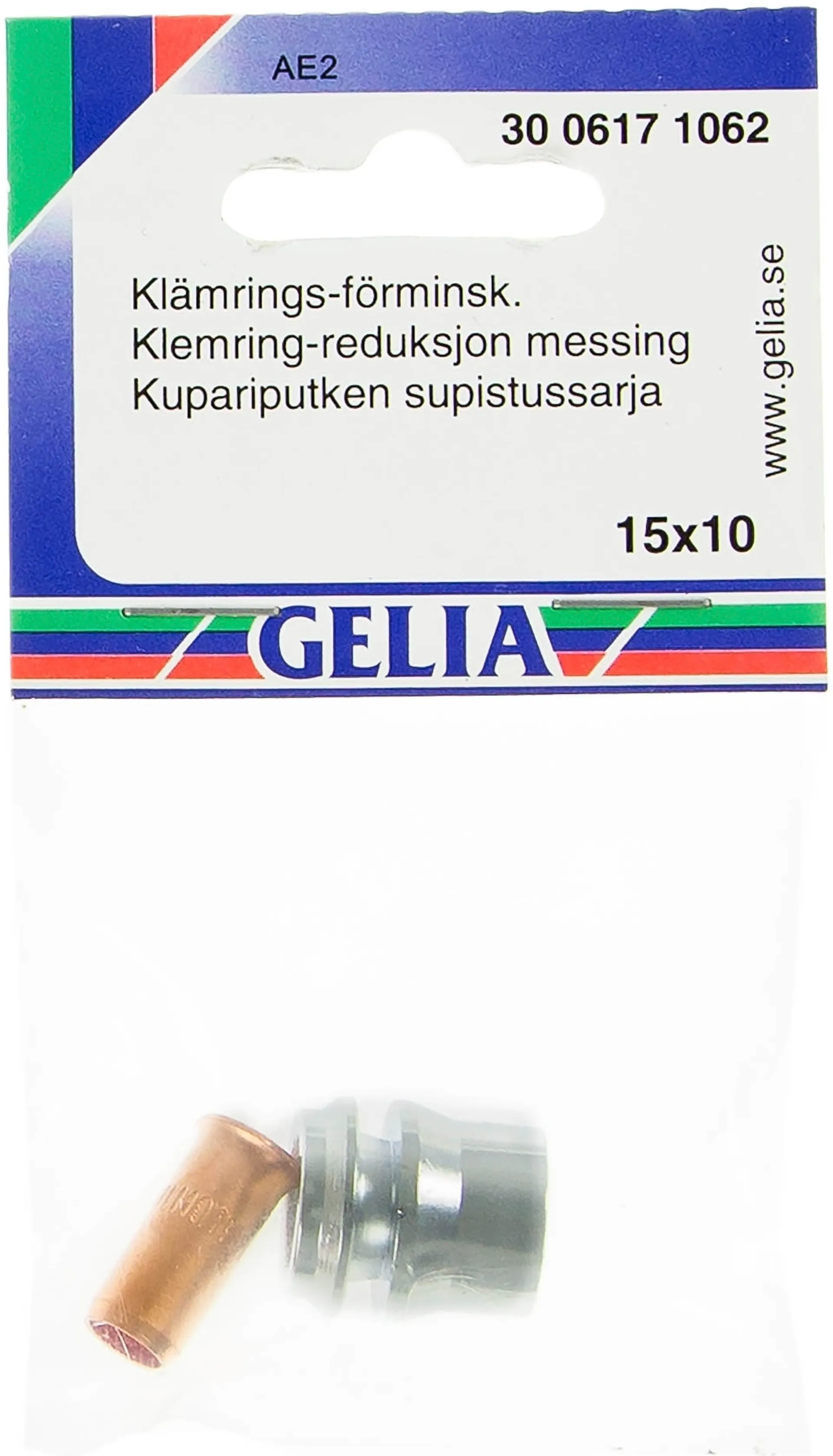 Gelia supistushelmi 15x10mm sisältää tukiholkit kuparille