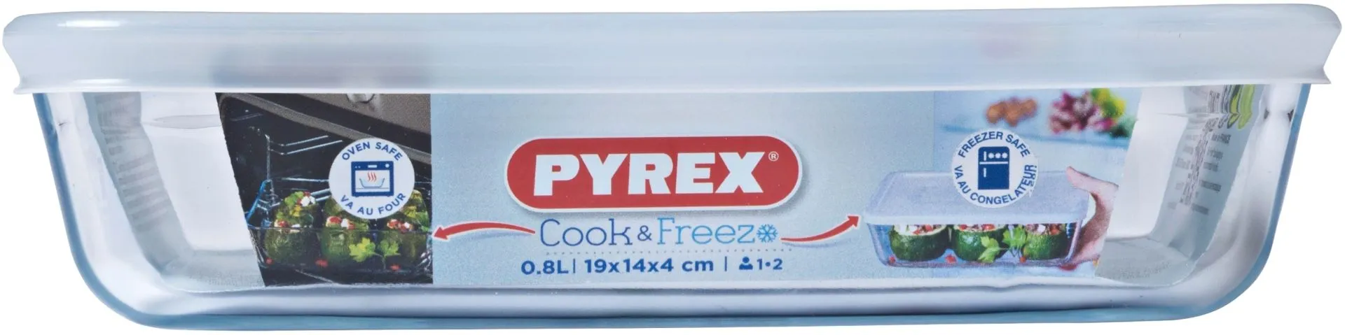 Pyrex Cook & Freeze kannellinen lasivuoka 19x14cm - 3
