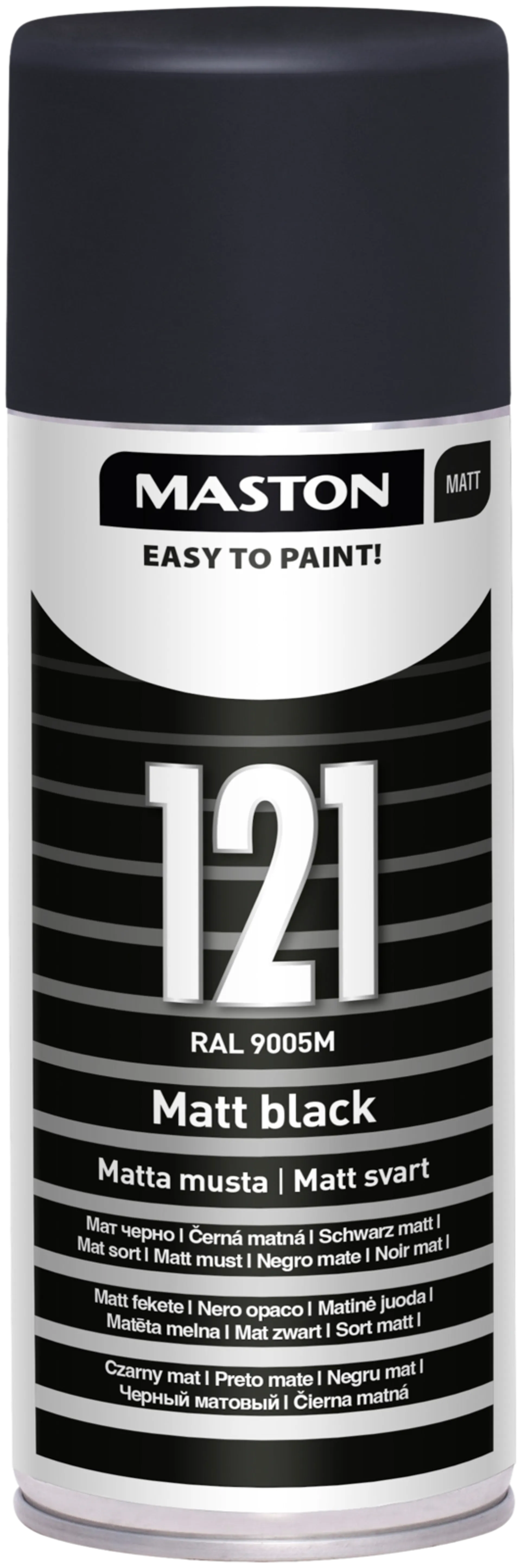 Maston ColorMix spraymaali matta musta 121 400ml RAL 9005