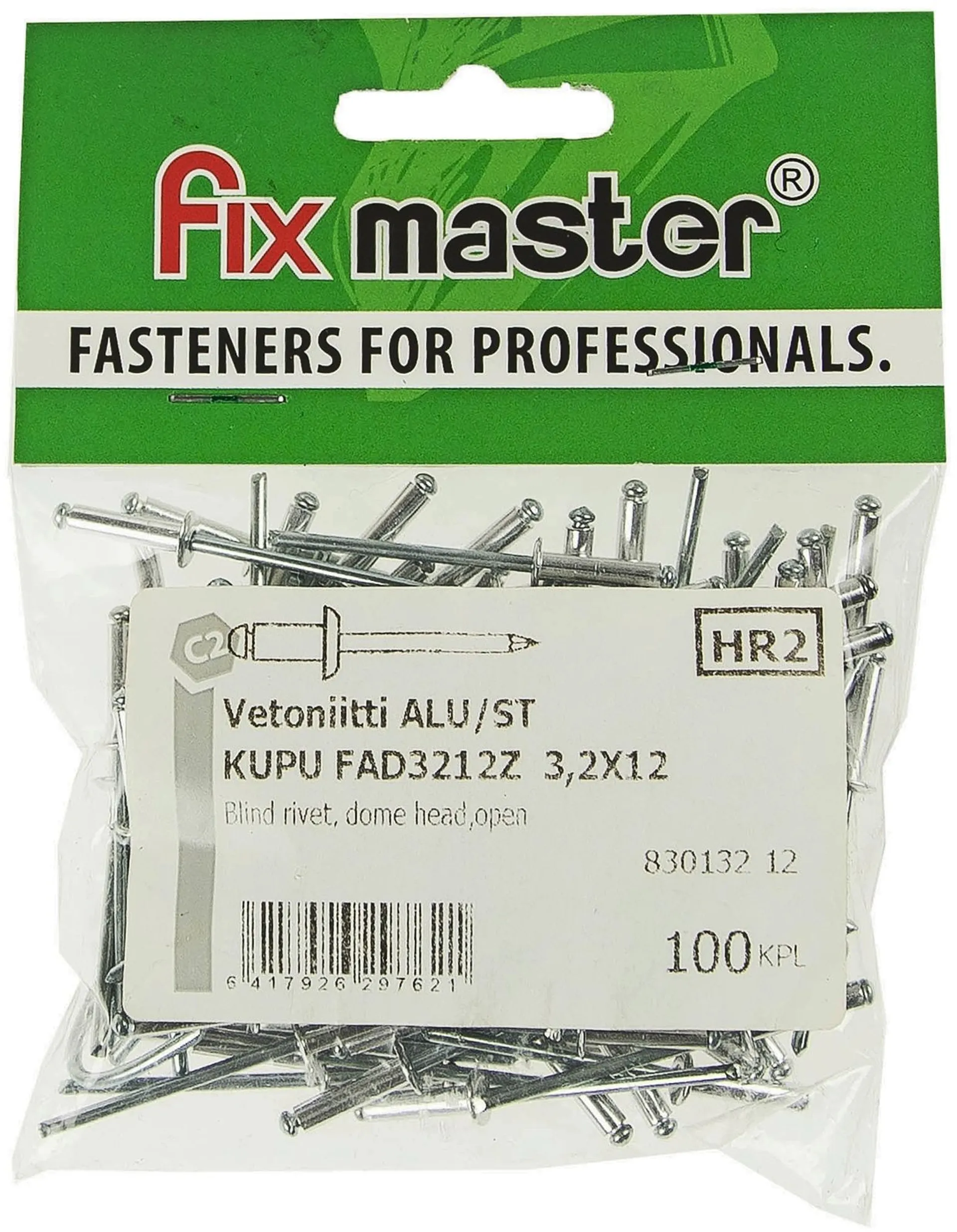 Fix Master vetoniitti alumiini 3,2X12 100kpl