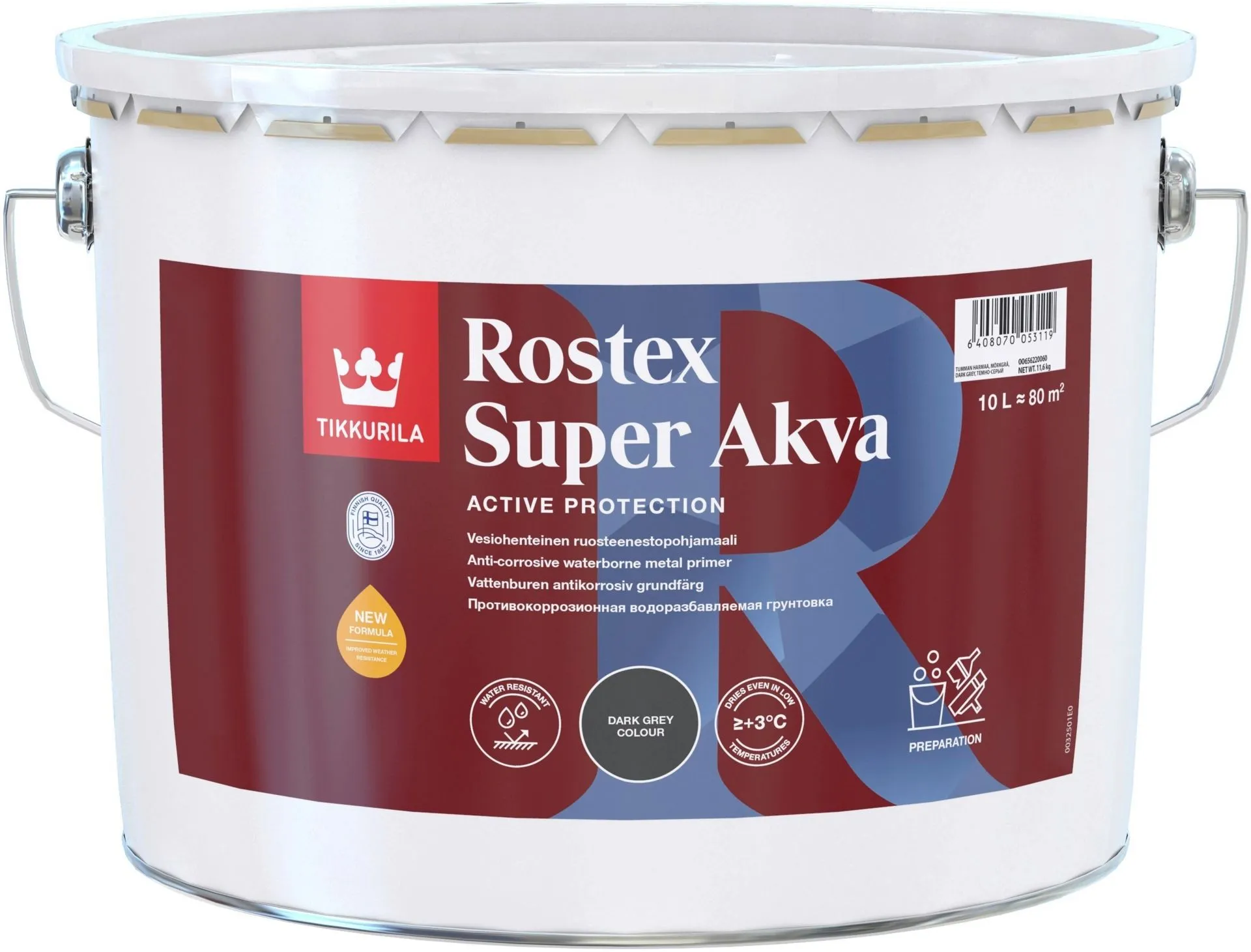 Tikkurila Rostex Super Akva Tummanharmaa 10l