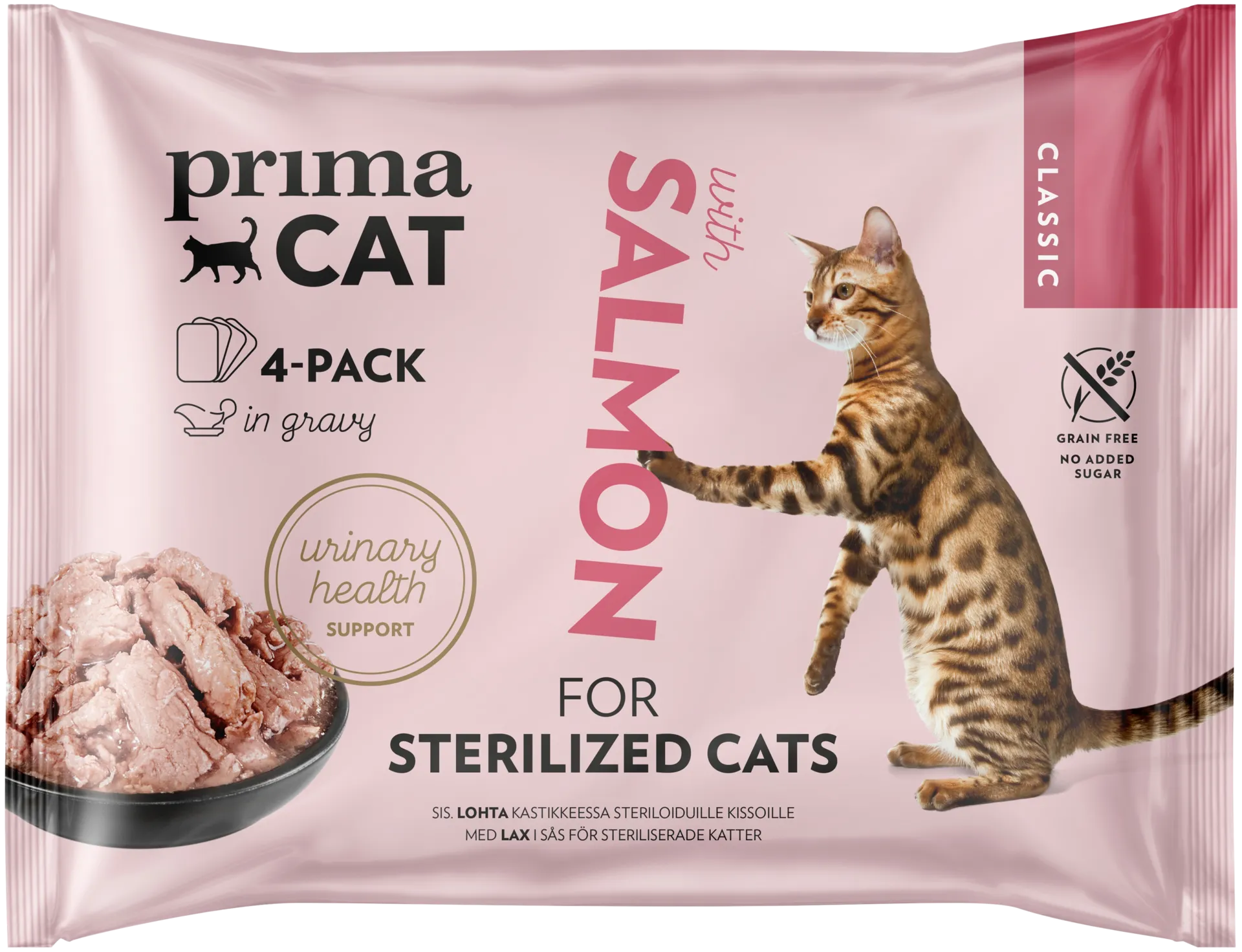 PrimaCat Classic Lohta kastikkeessa steriloiduille kissoille 4 x 85 g