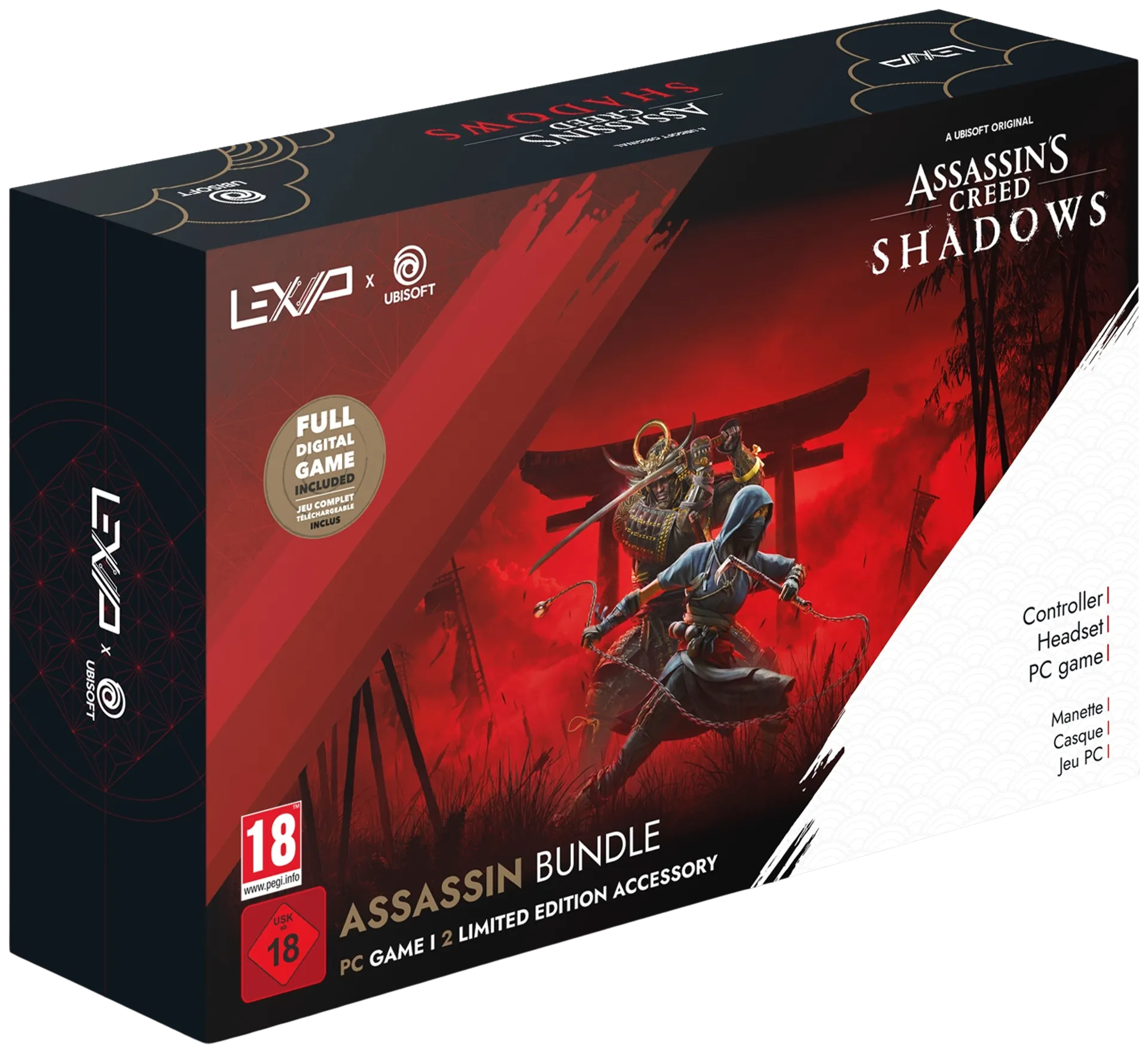 Lexip Assassins Creed Shadows Assassin bundle (PC peli, pelikuulokkeet, peliohjain) - 1