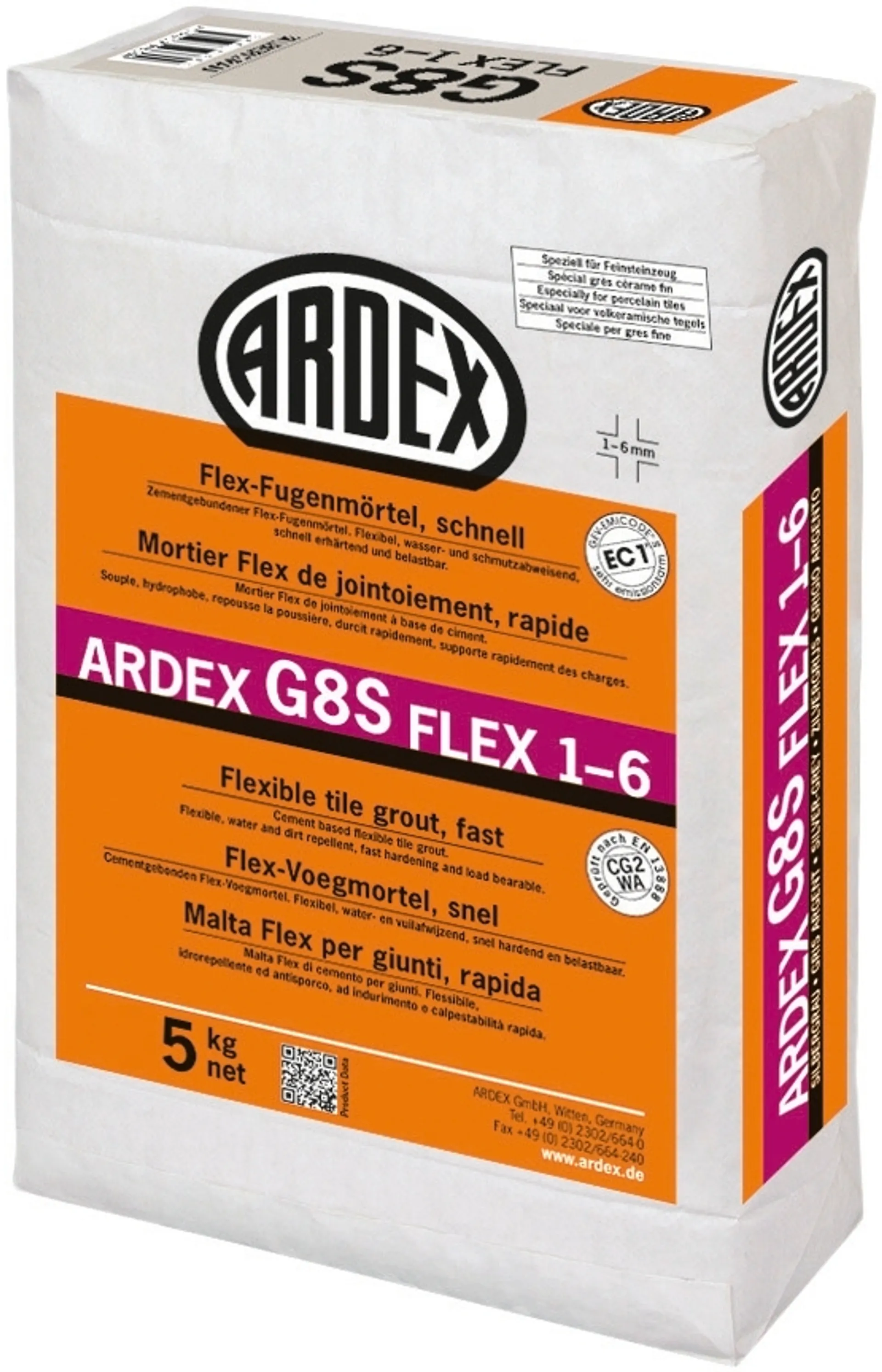 ARDEX G8S Flex saumauslaasti sementinharmaa, 5 kg