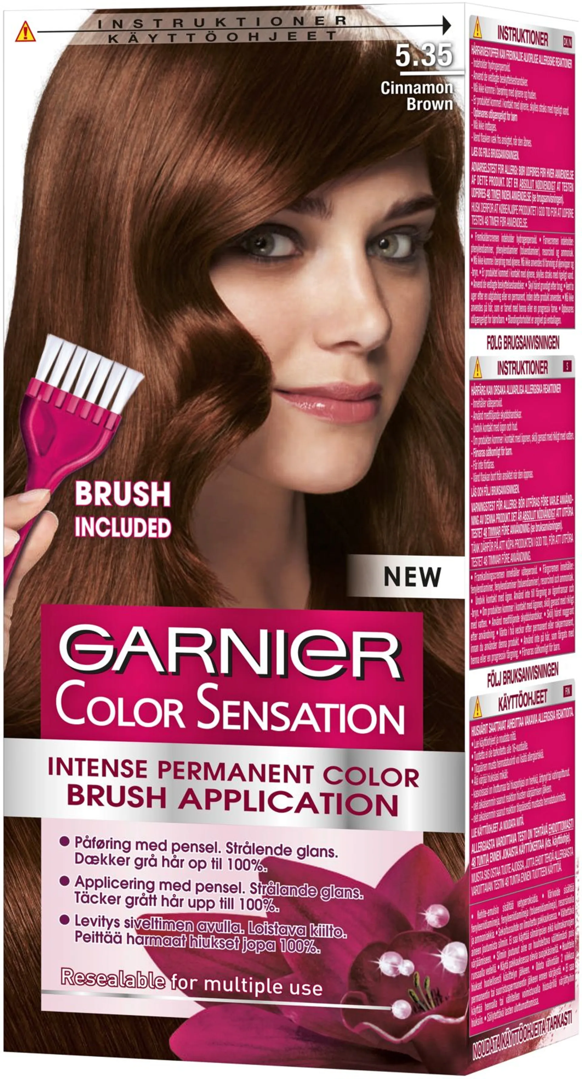 Garnier Color Sensation 5.35 Cinnamon Brown Mahonkinen kullanruskea kestoväri 1kpl