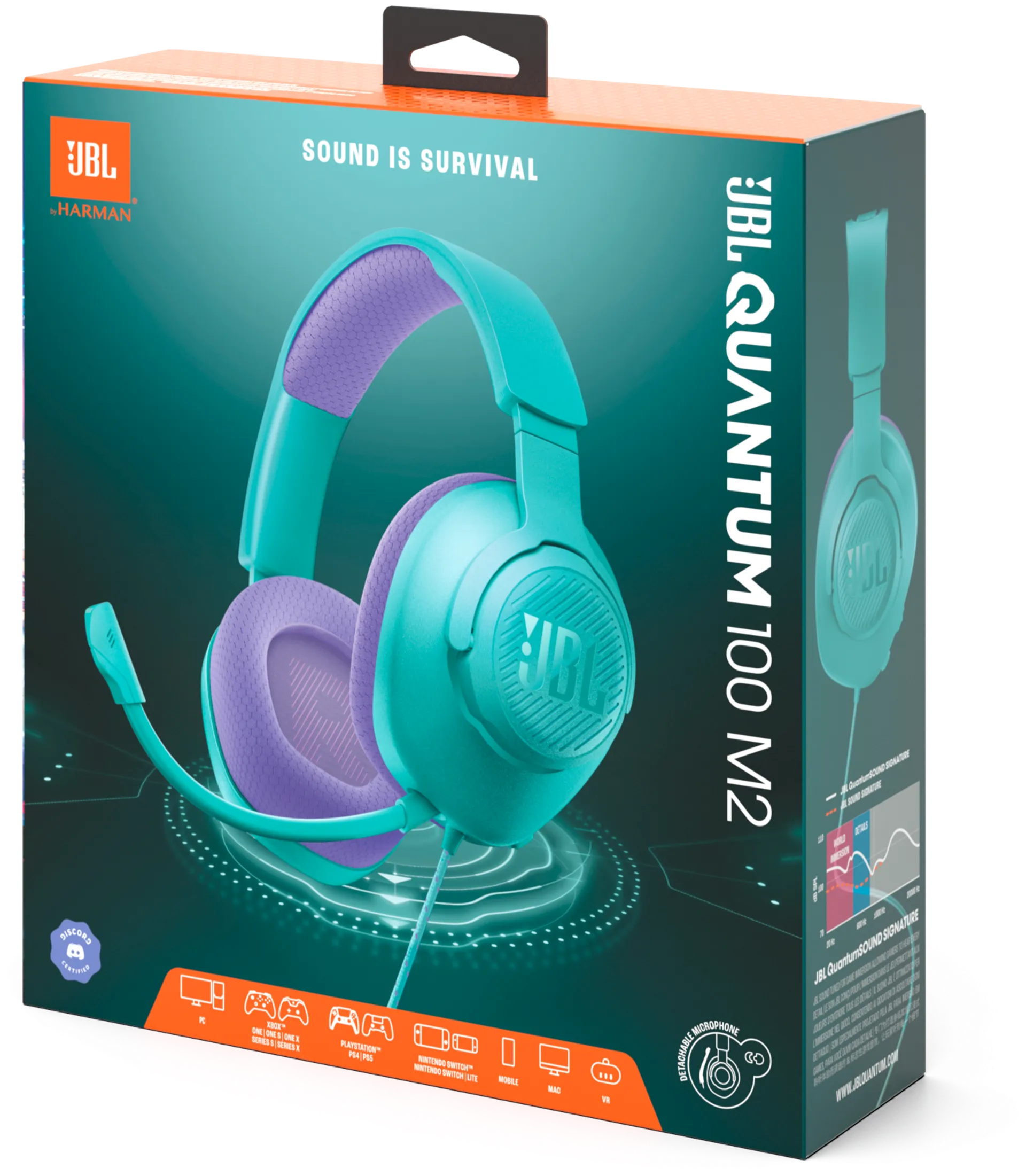 JBL Pelikuulokkeet Quantum 100 M2 syaani - 9