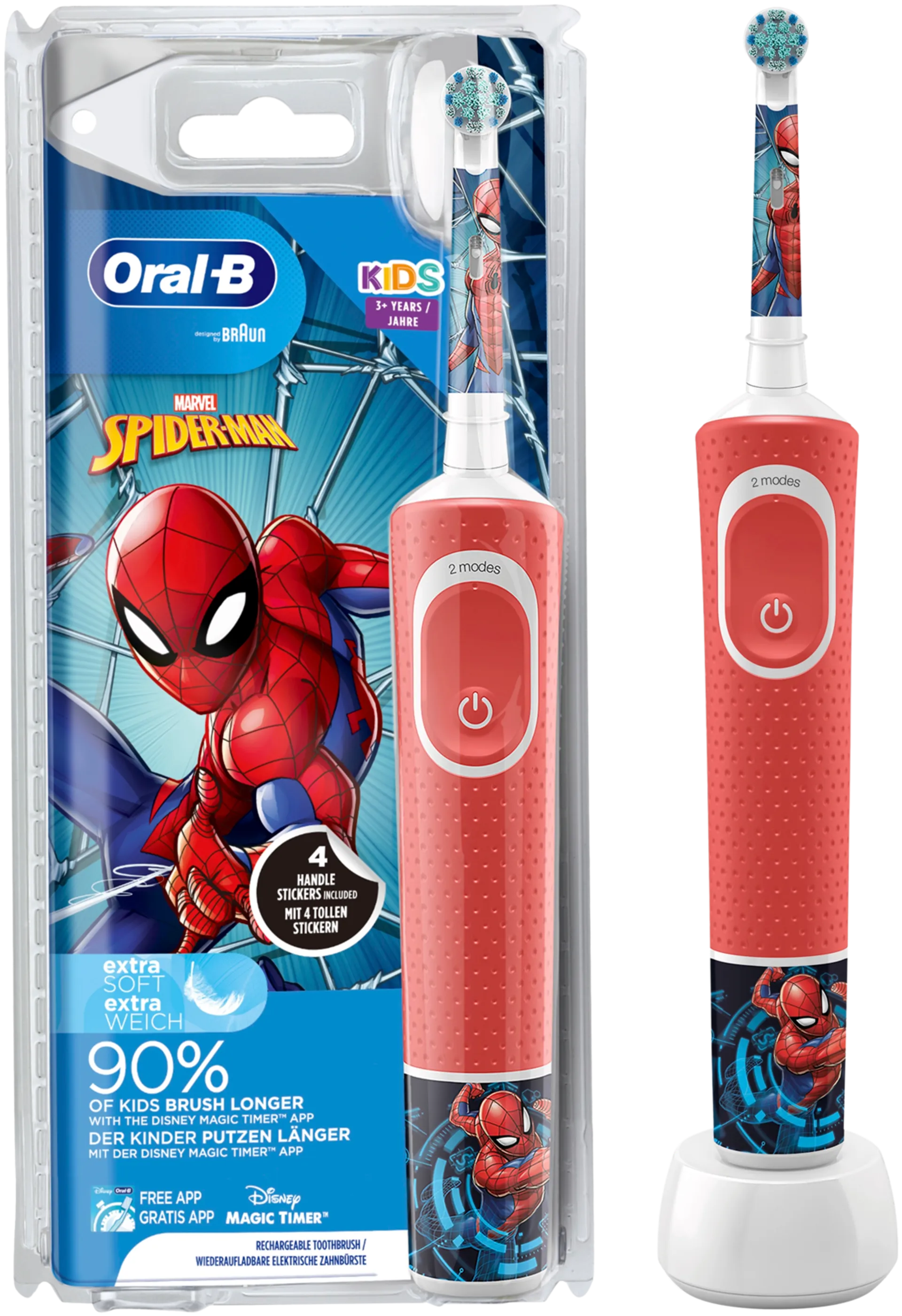 Oral-B Kids Spider-Man -Sähköhammasharja Braun-tekniikalla - 1