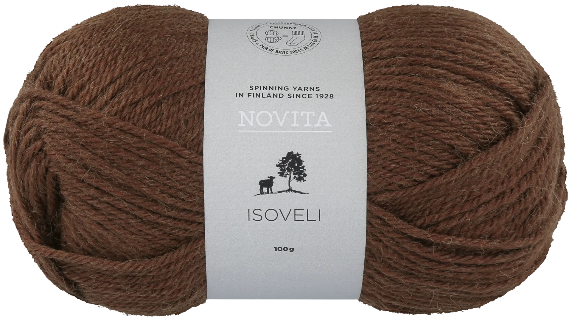 Novita lanka Isoveli 100 g kaarna 673 - 1