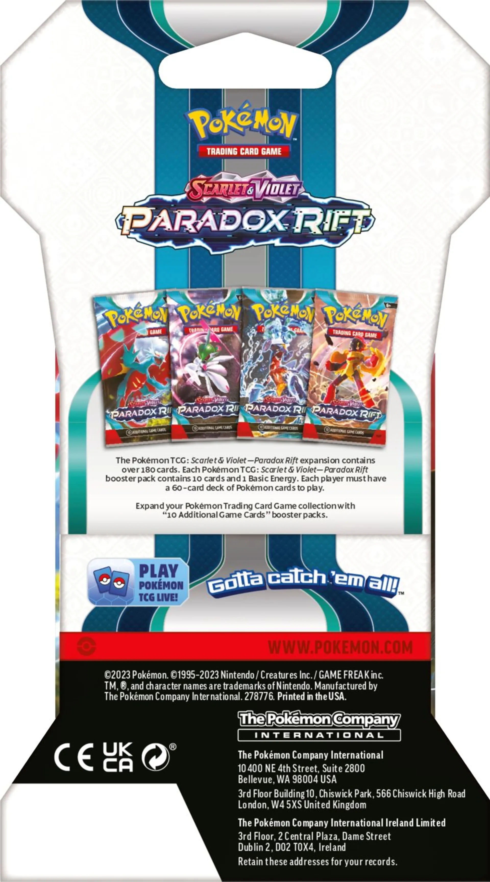 Pokémon TCG Scarlet & Violet 4 - Paradox Rift Sleeved Booster - 5