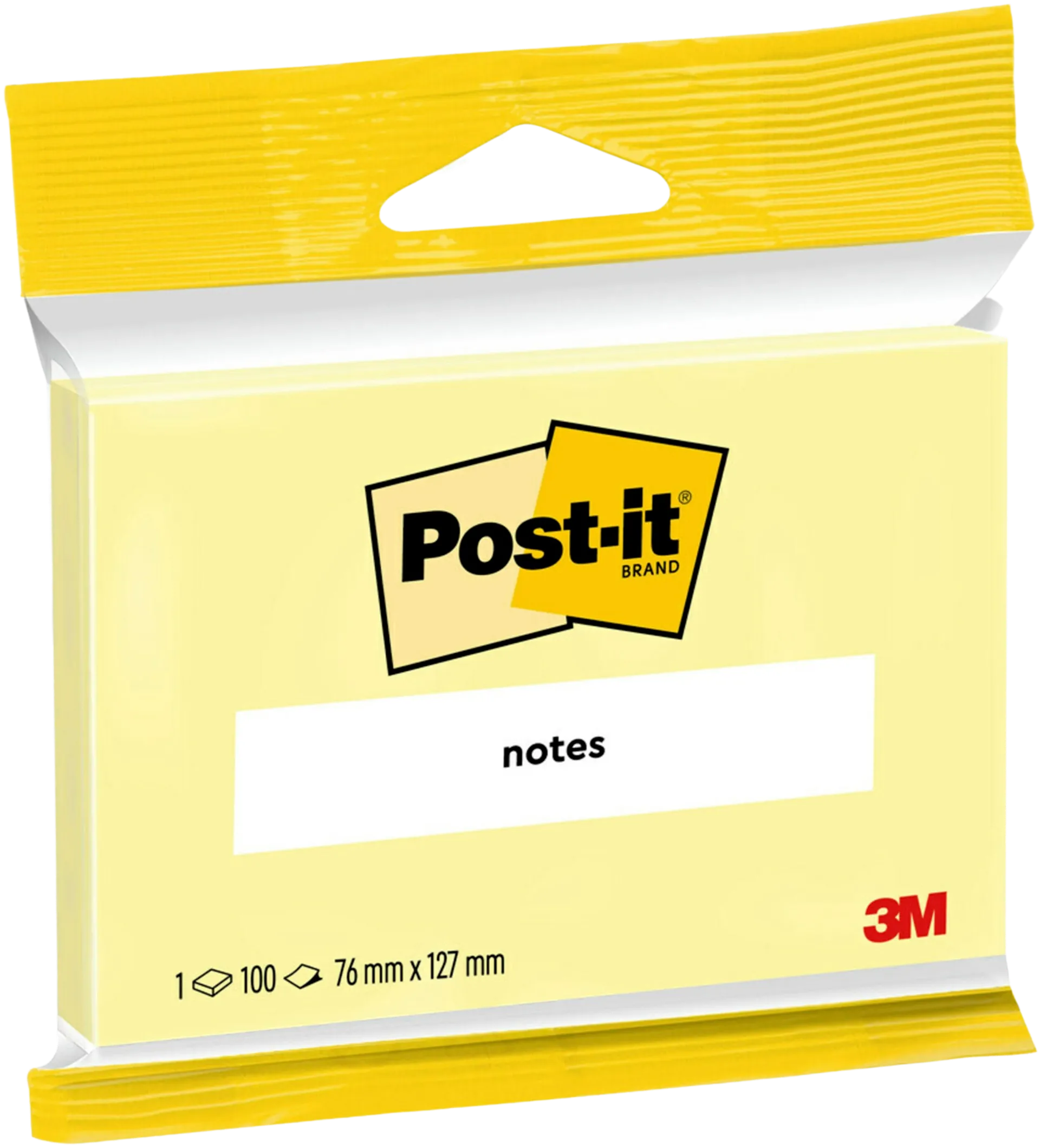 Post-it® viestilaput, Canary Yellow, 76 mm x 127mm, piikkipakattu, 100% PEFC CH18/0914