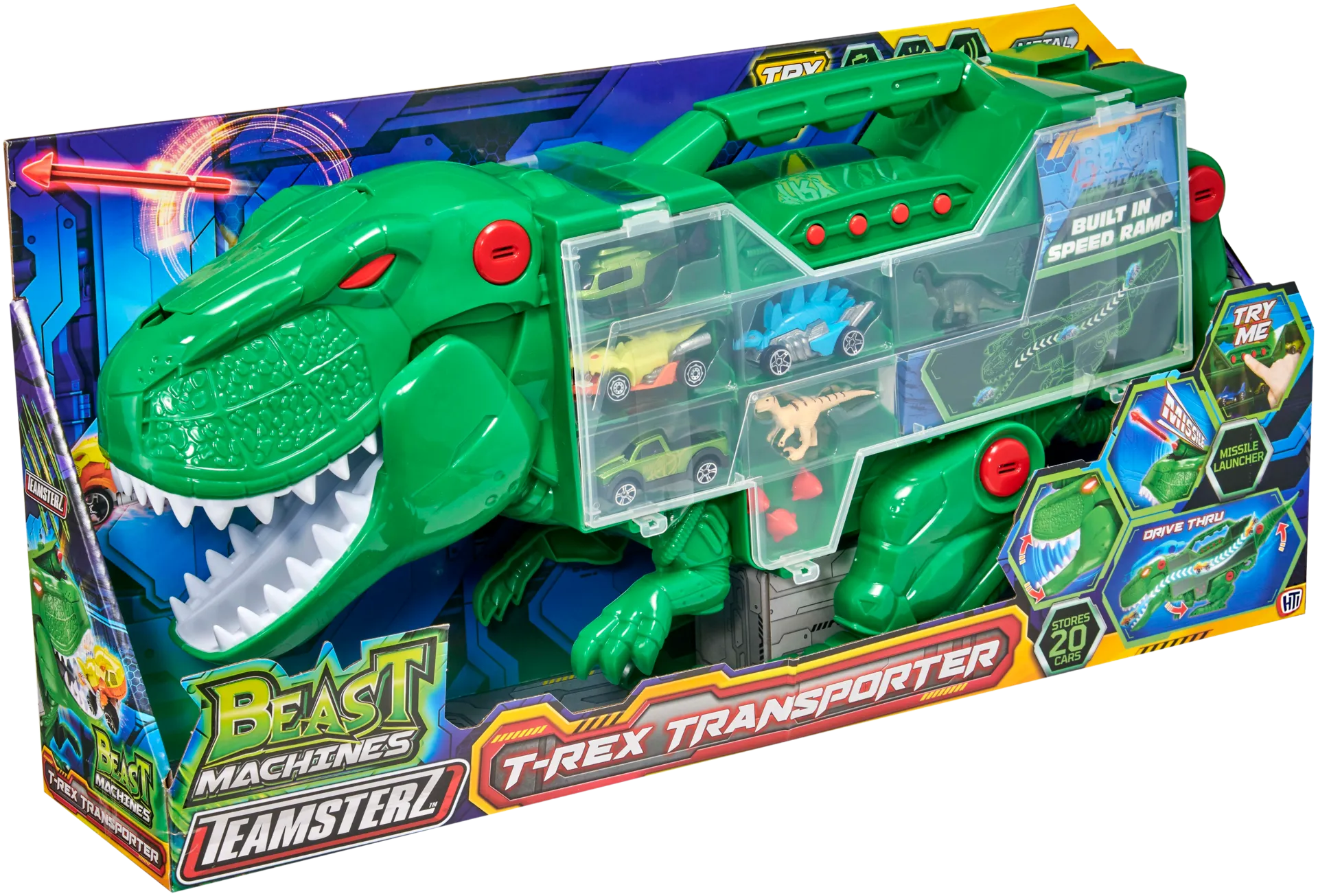 Teamsterz lelu Beast Machines T-Rex Transporter ja autot - 2