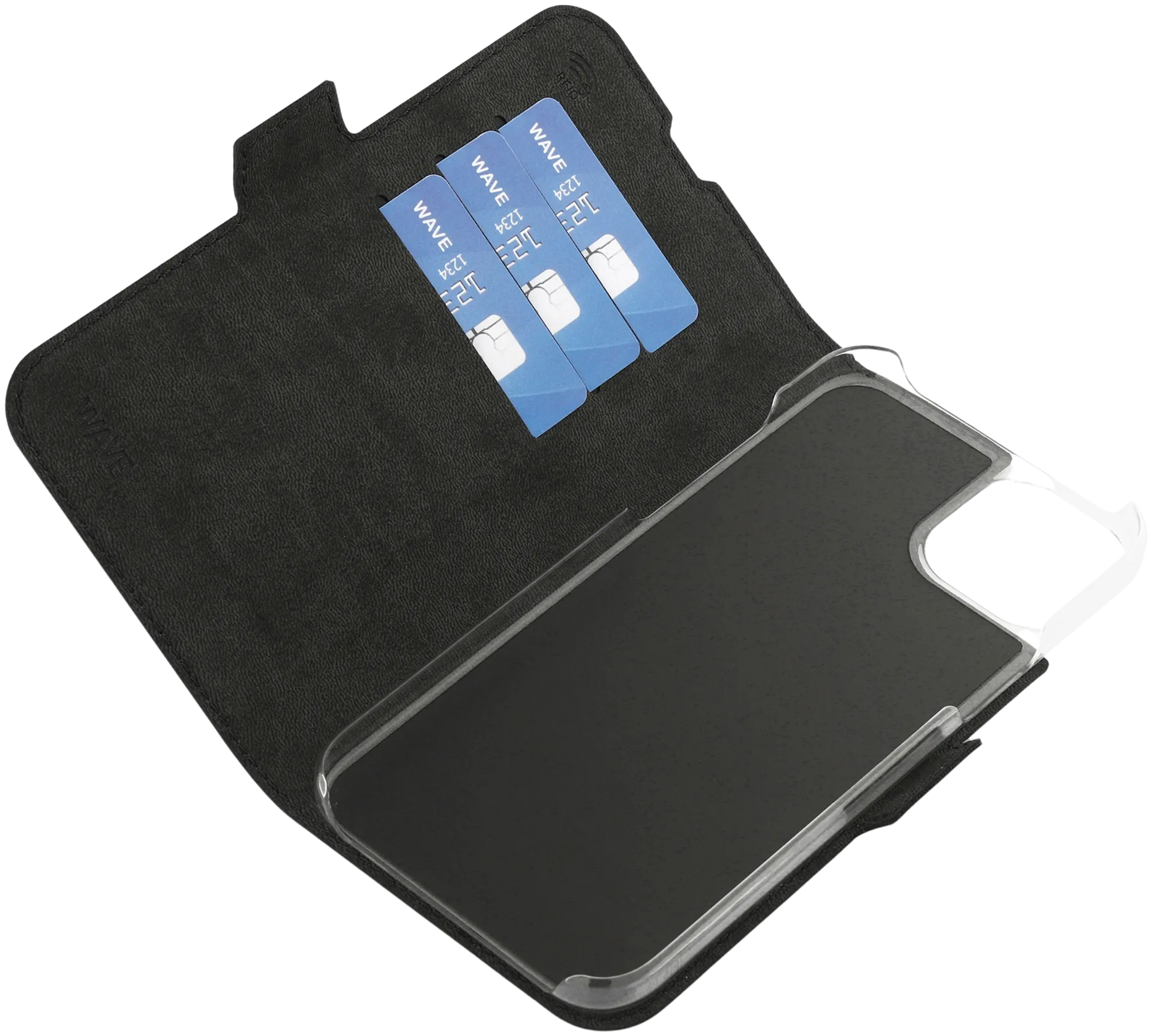Wave MagSafe -yhteensopiva Book Case, Apple iPhone 15 Plus, Musta - 5