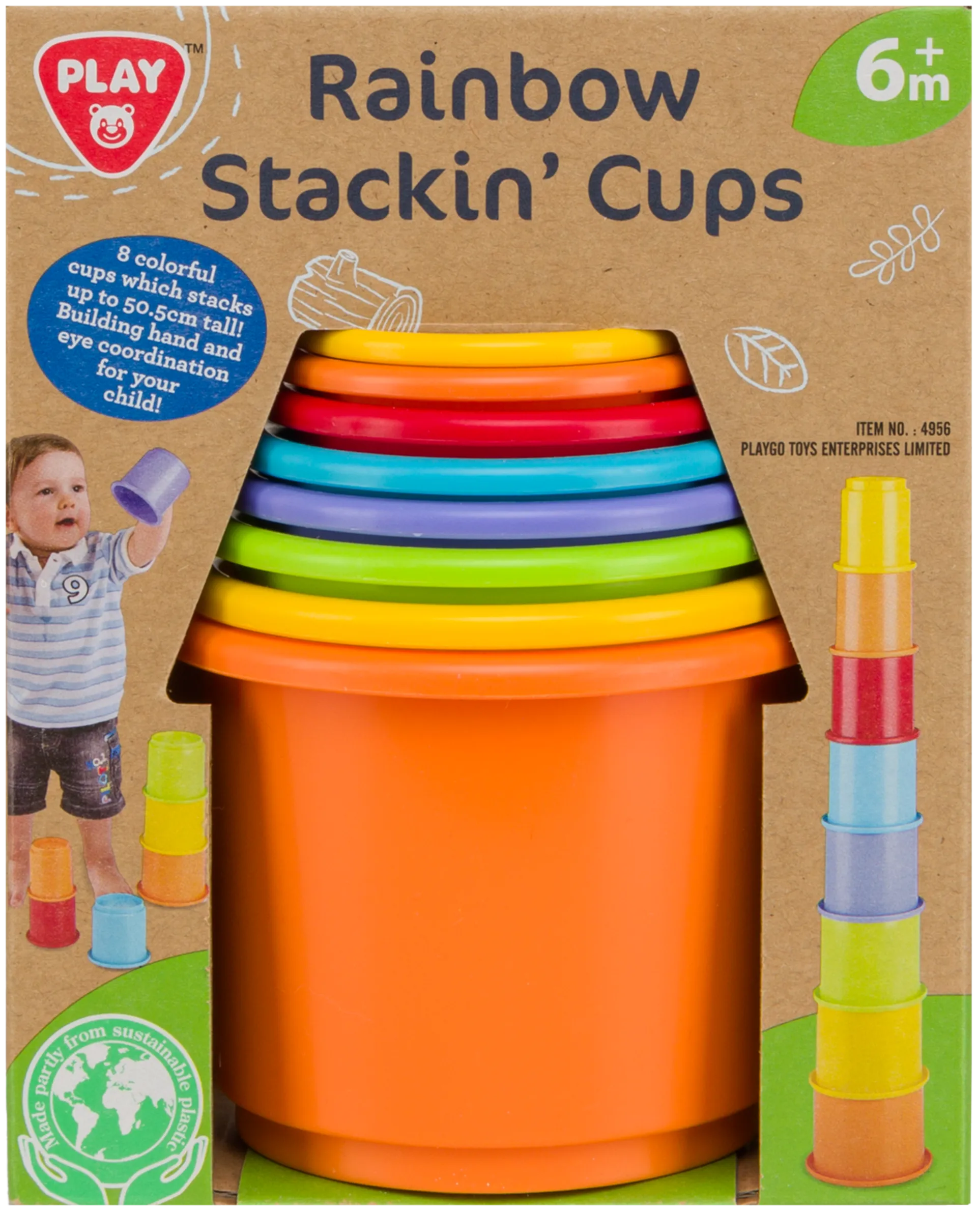 Lasten kuppitorni Rainbow Stackin' cups - 8 kuppia