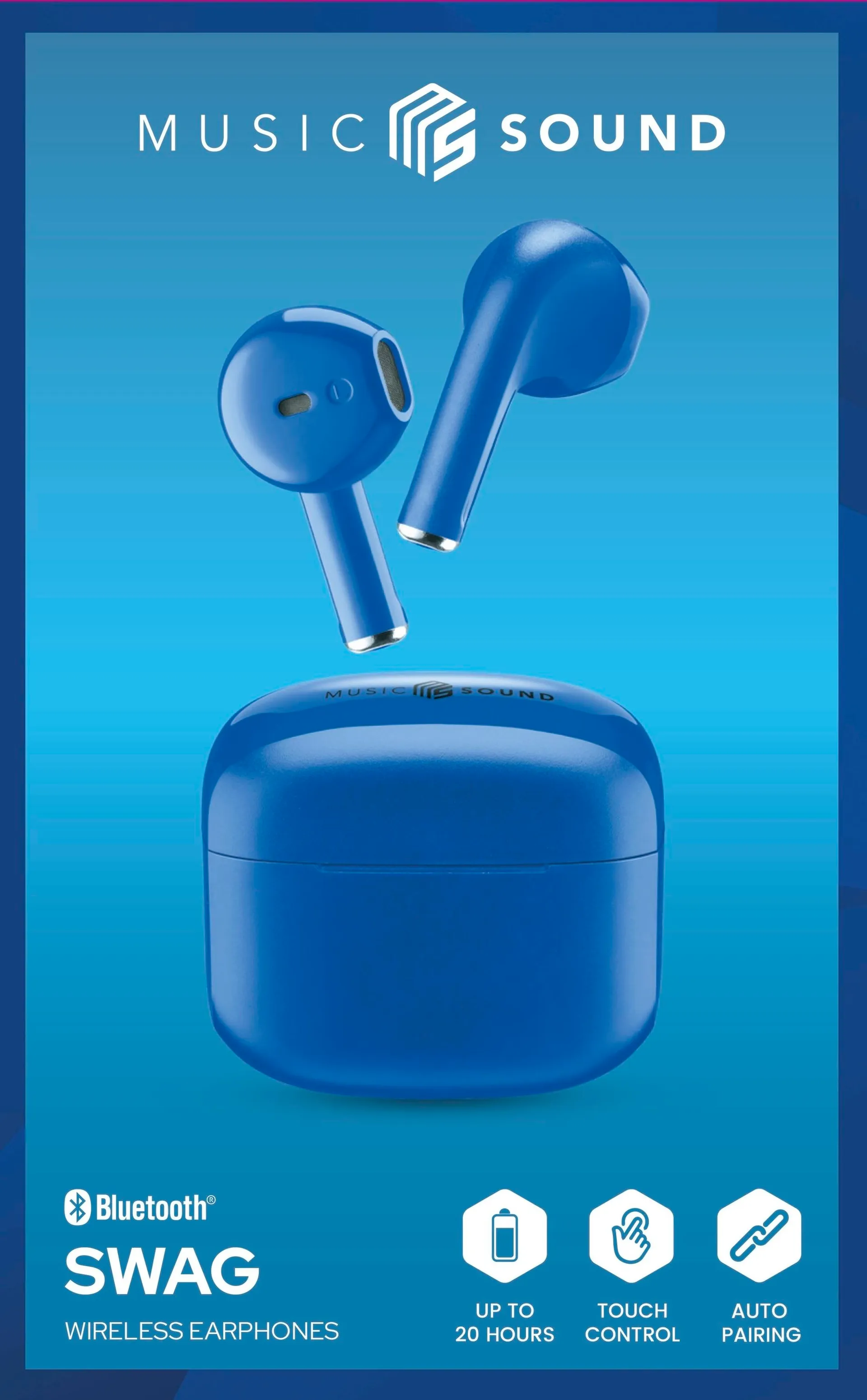 MusicSound Bluetooth nappikuulokkeet Swag sininen - 1