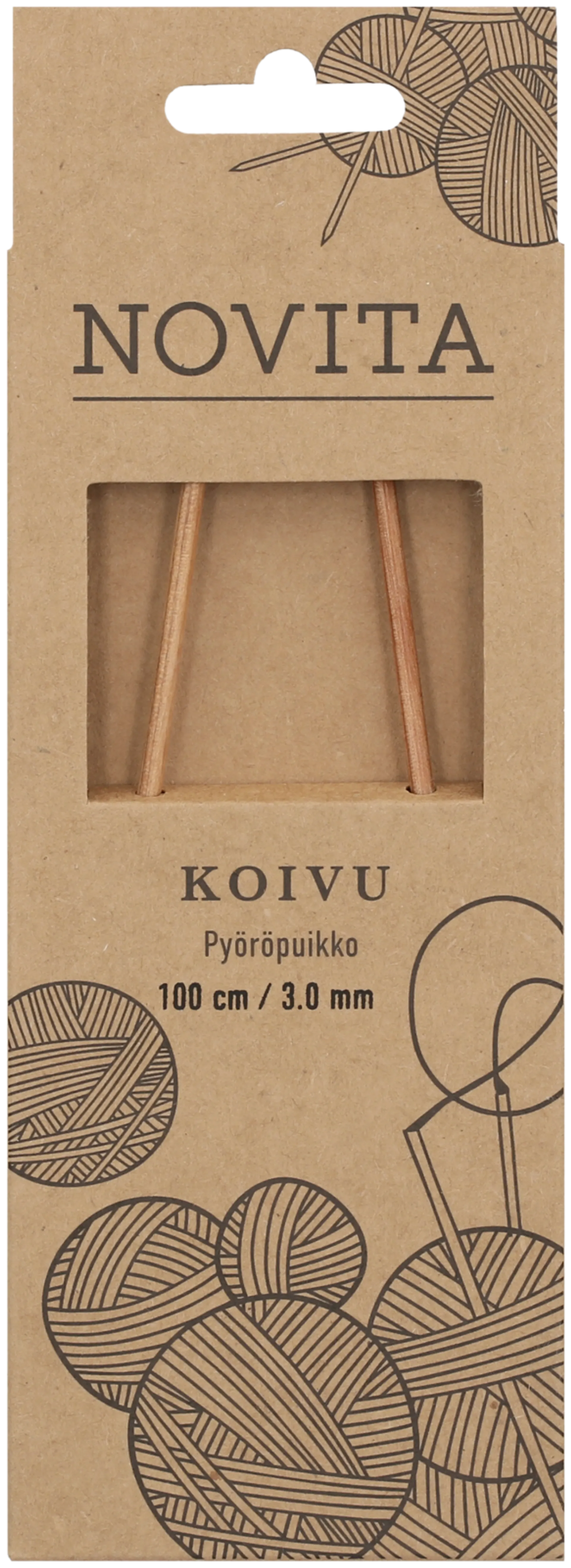 Novita Pyöröpuikko Koivu 100cm - 3mm - 1