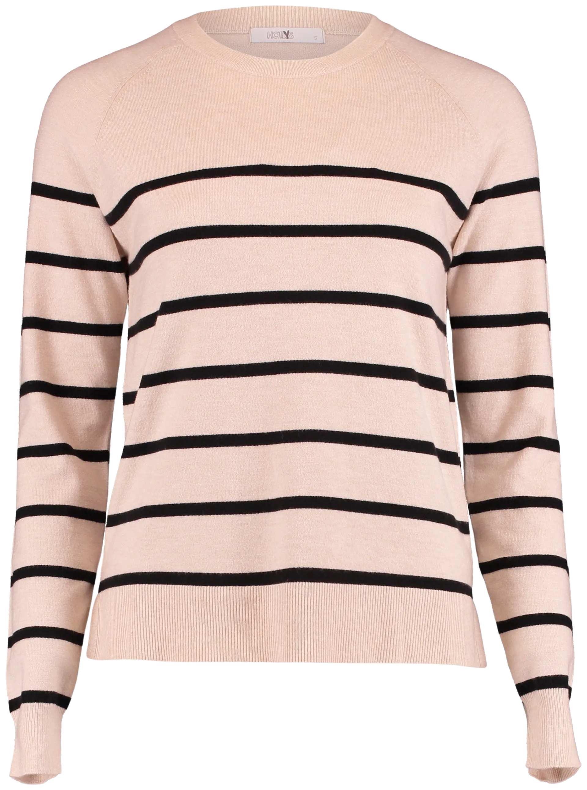 Hailys naisten raidallinen neule Lika - beige/black stripe - 1