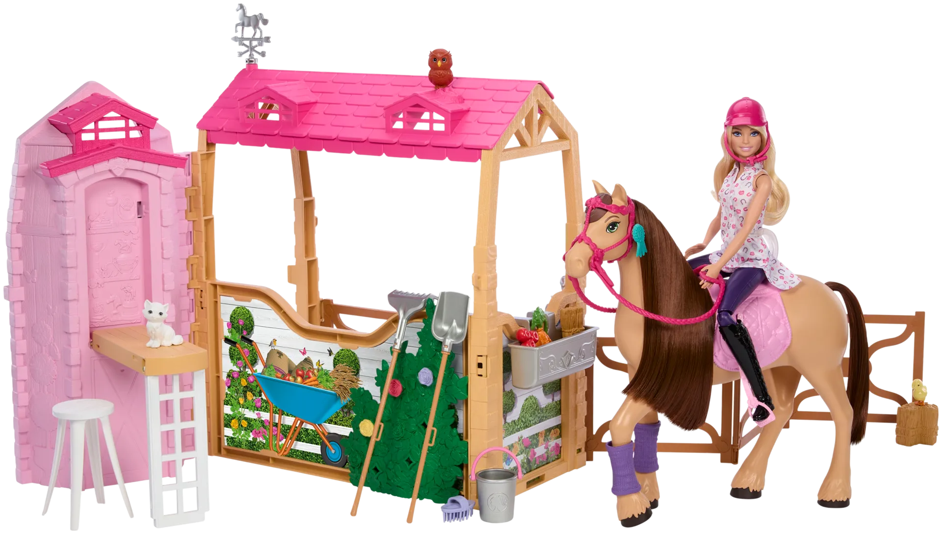 Barbie Ultimate Stable ratsutalli, nukke ja poni leikkisetti - 1