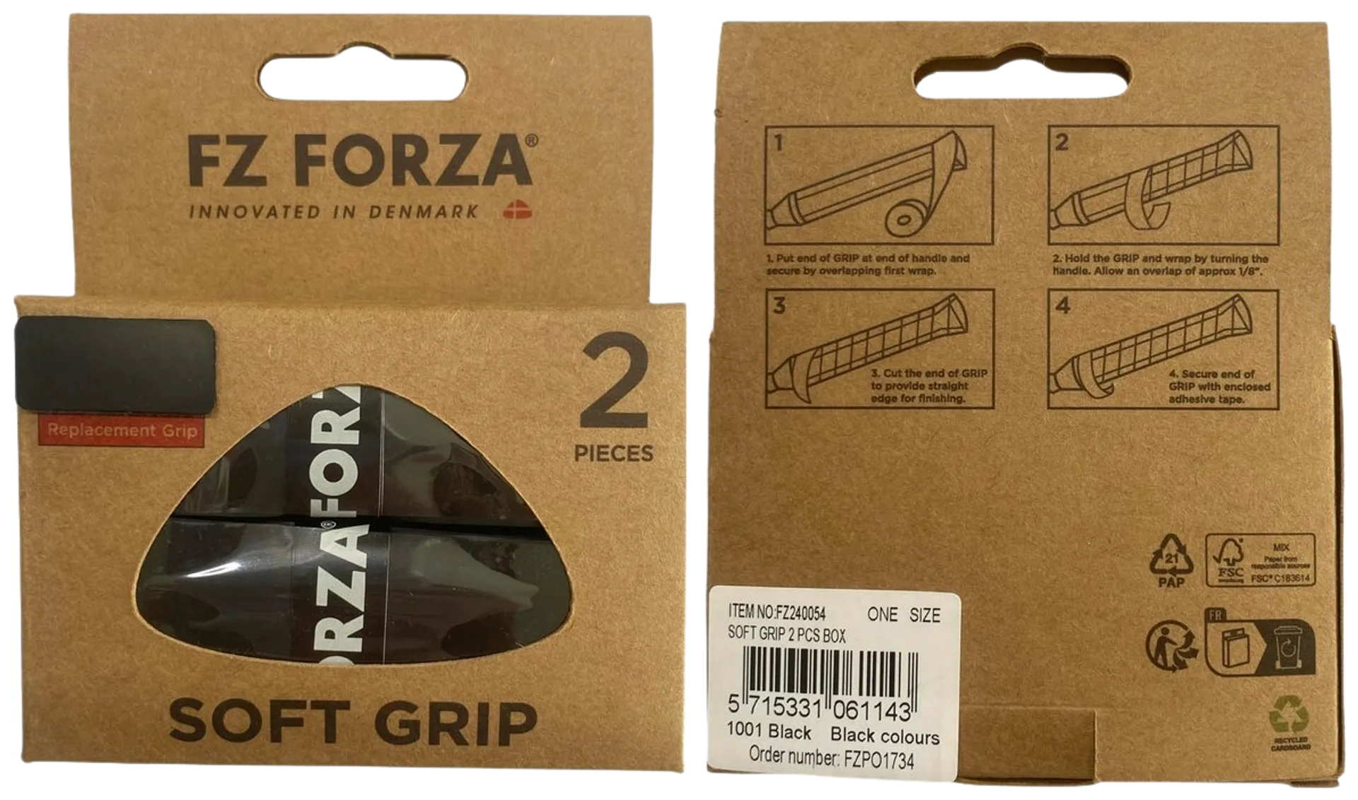 FZ Forza Soft Grip 2kpl (paksu grip, musta) - 1