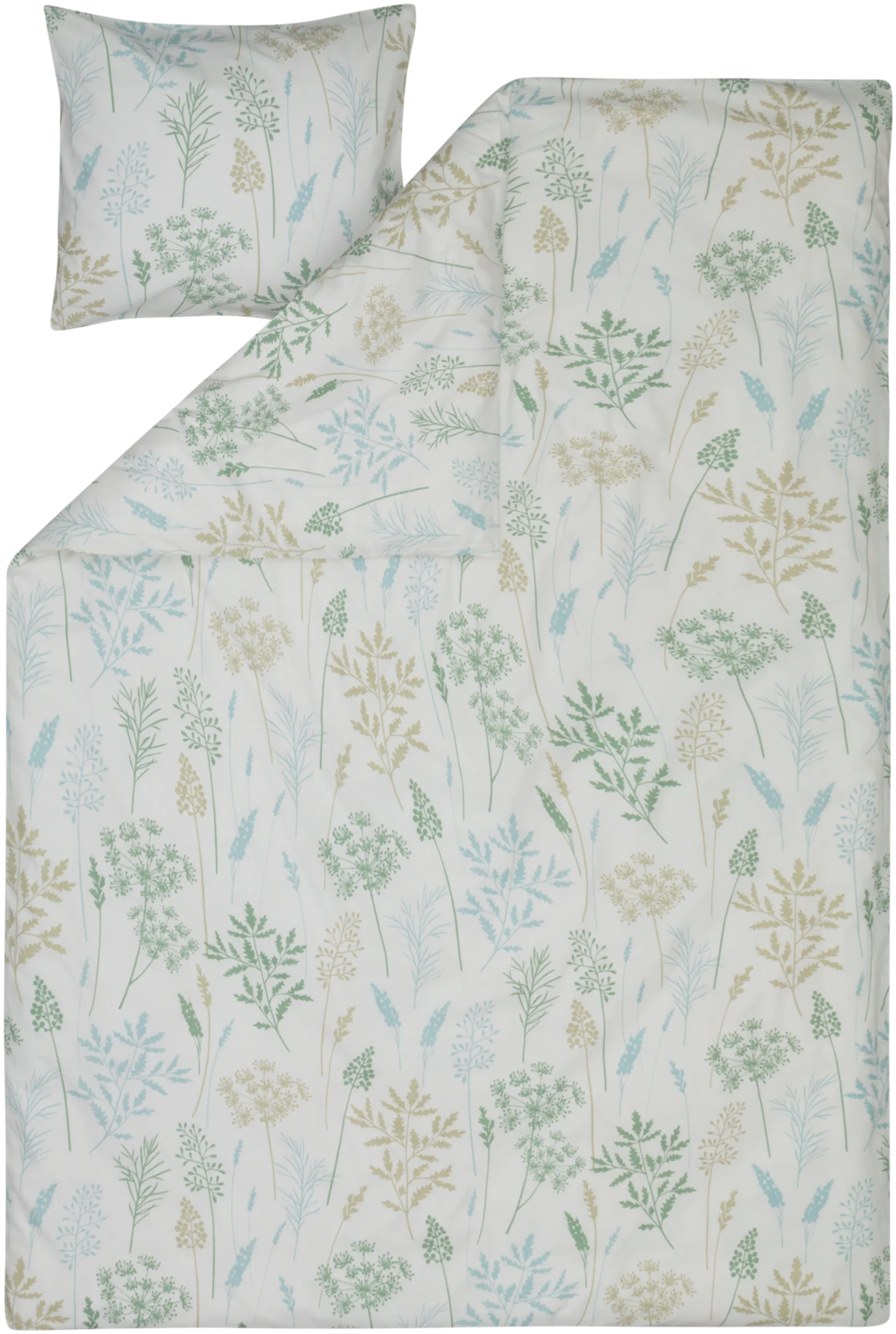 Xtra pussilakanasetti Flowerfield 150x210 cm, vihreä - 1