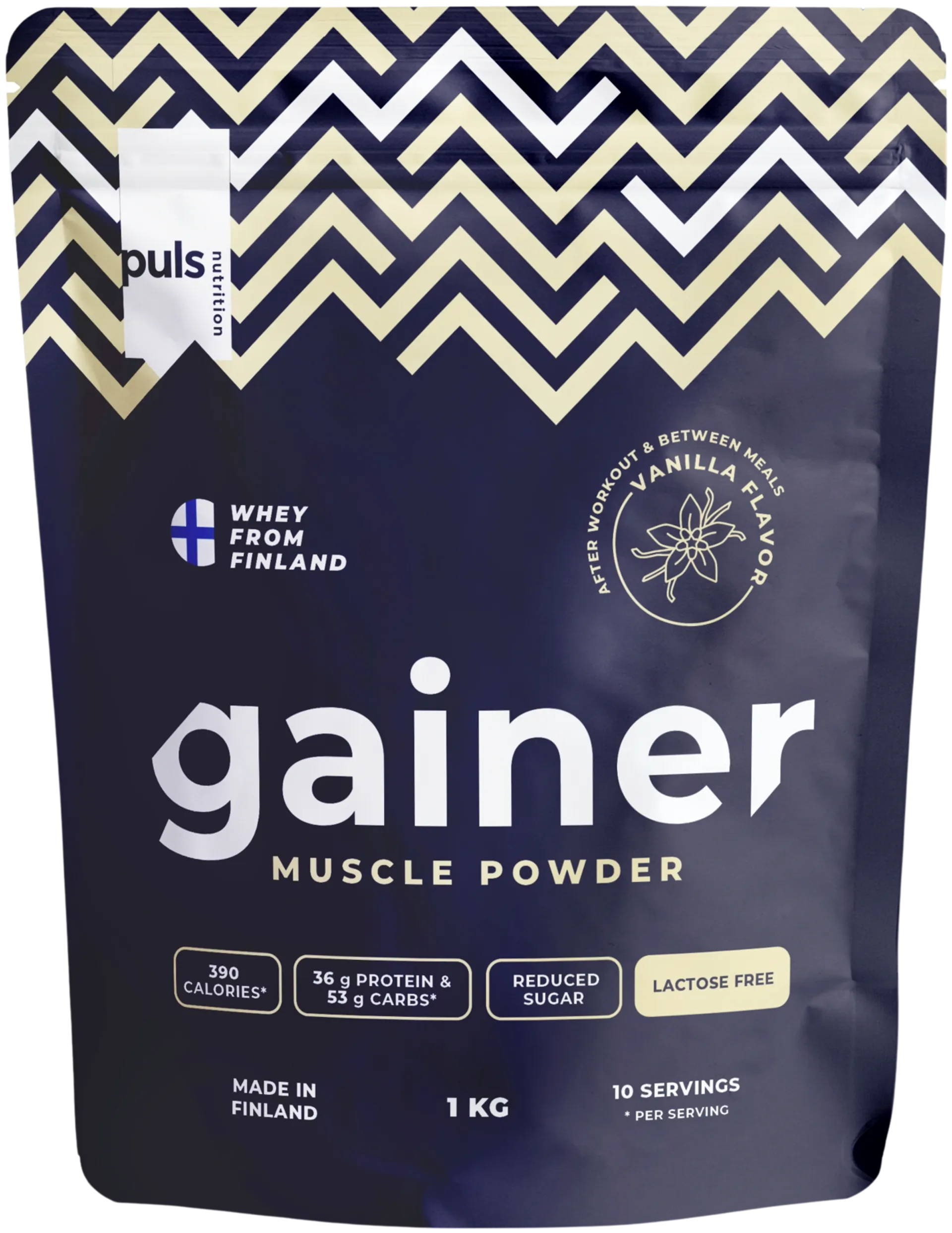 PULS Gainer muscle powder juomajauhe vanilja 1kg